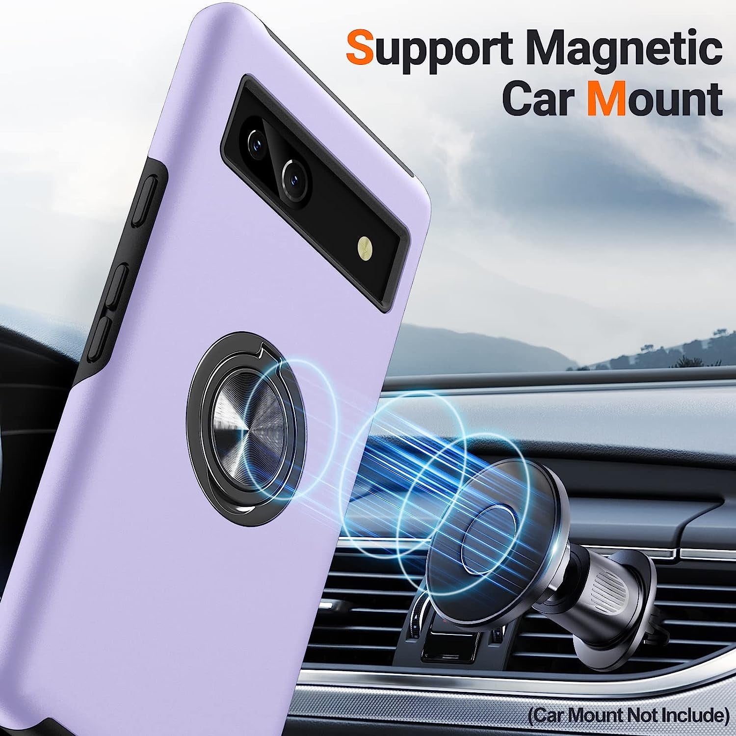 AOUIA Case for Pixel 7A 6.1 Inch, with 1Pcs Tempered Glass Screen Protector, [TPU+PC] Shockproof Protection Dual Layer Case for Google Pixel 7A, Purple  AOUIA   