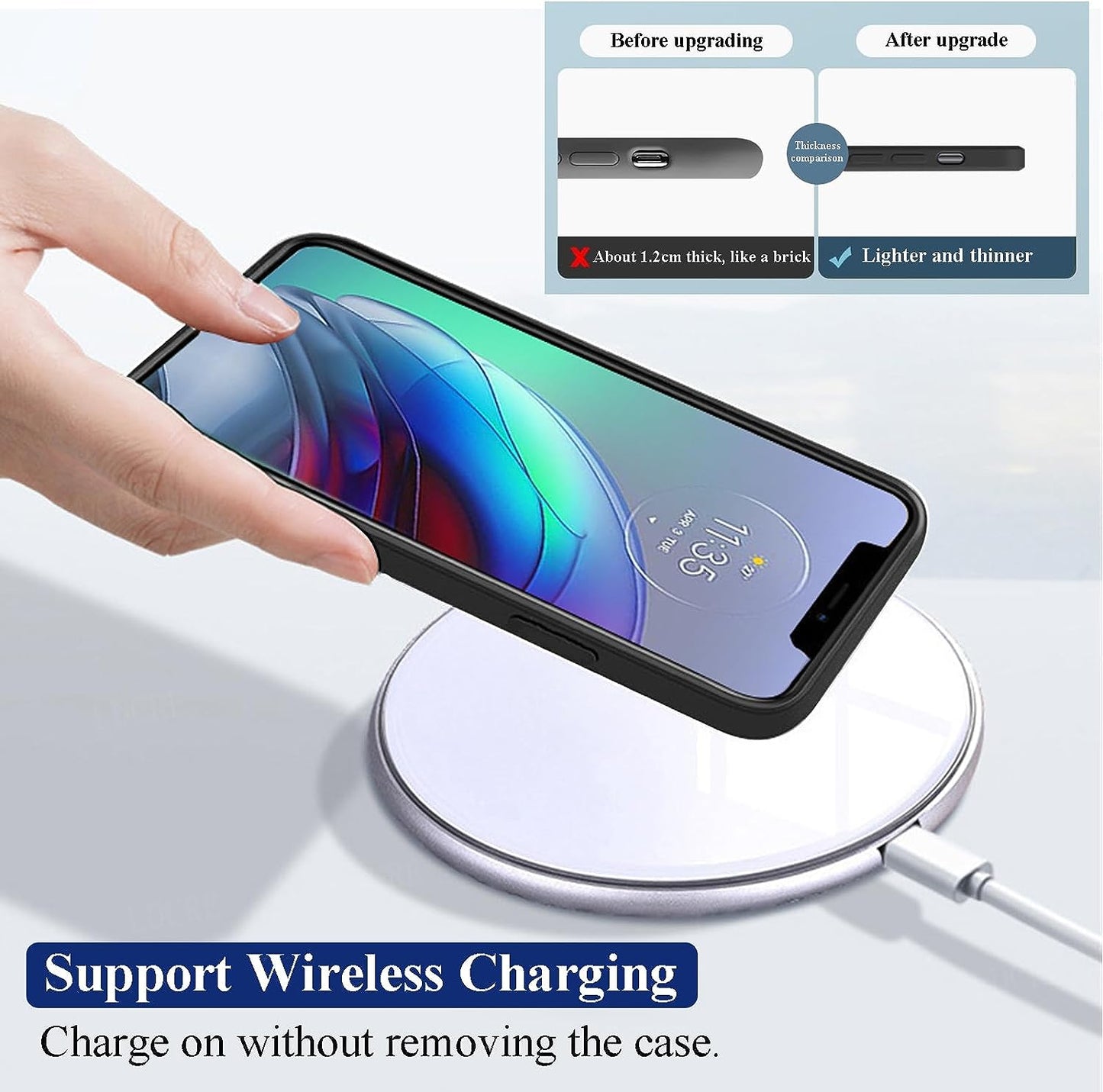 Yarxiawin Compatible with Xiaomi Redmi Note 12 Pro Case Silicone Purple, Xiaomi Redmi Note 12 Pro Phone Case Silicone Soft Thin Case Anti-Fingerprint Shockproof Cover (Black)  Yarxiawin   