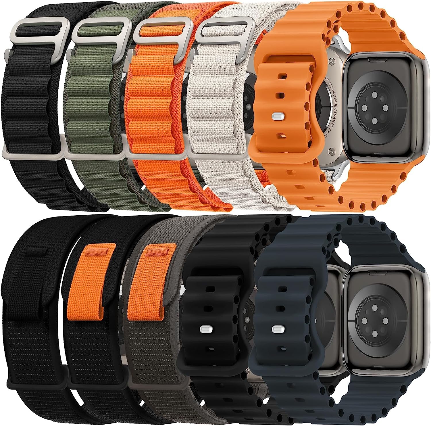 ONFNZ 10 Pack Sport Band Compatible with Apple Watch Ultra Band 49Mm, Trail Loop+ Ocean Loop+ Alpine Loop for Women Men  ONFNZ   
