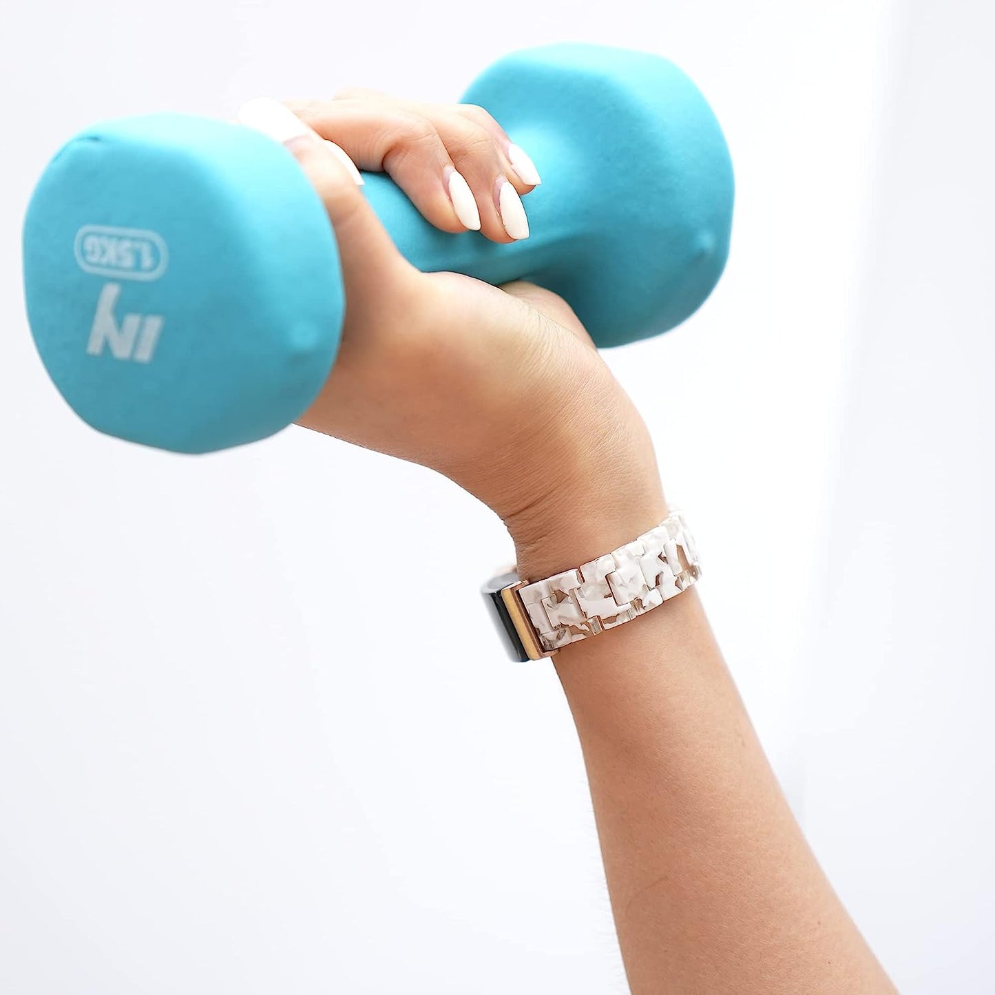 Wongeto Compatible with Fitbit Inspire 2 & Inspire/Inspire HR Bands for Women Girls, Resin Wristband Strap with Stainless Steel Buckle Replacement Bands for Fitbit Inspire Accssorises(White Flower)  Wongeto   