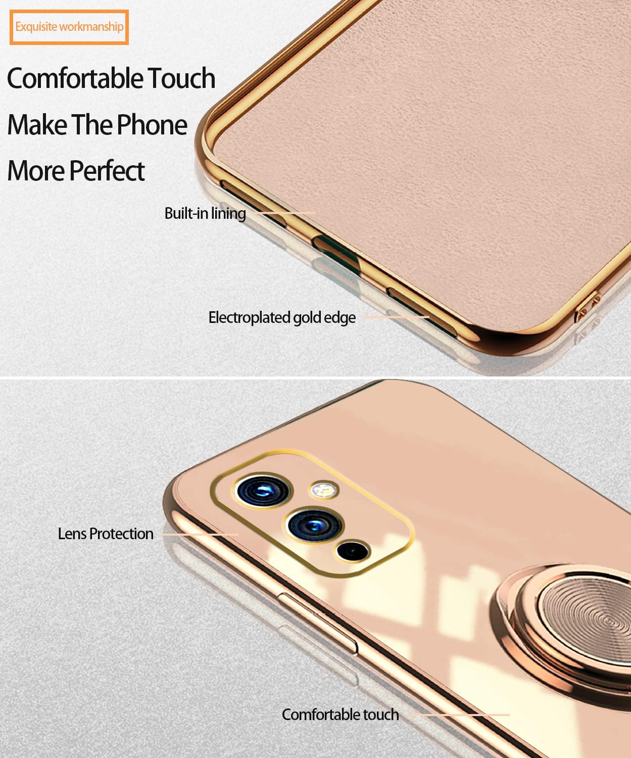 Jancyu Compatible with Oneplus 9 Case, Phone Case for One plus 9 Cute Silicone Protective Fundas with 360 Degrees Magnetic Life Holder Bracket Mobile Caver (Pink)  Jancyu   