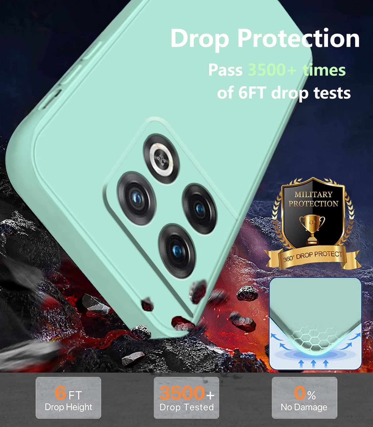 Wousunly Compatible with Oneplus 10 Pro Case Silicone Liquid Pink, Soft Smooth Touch Oneplus 10 Pro Phone Case Silicone Shockproof Thin Cover (Oneplus 10 Pro, Blue)  Wousunly   