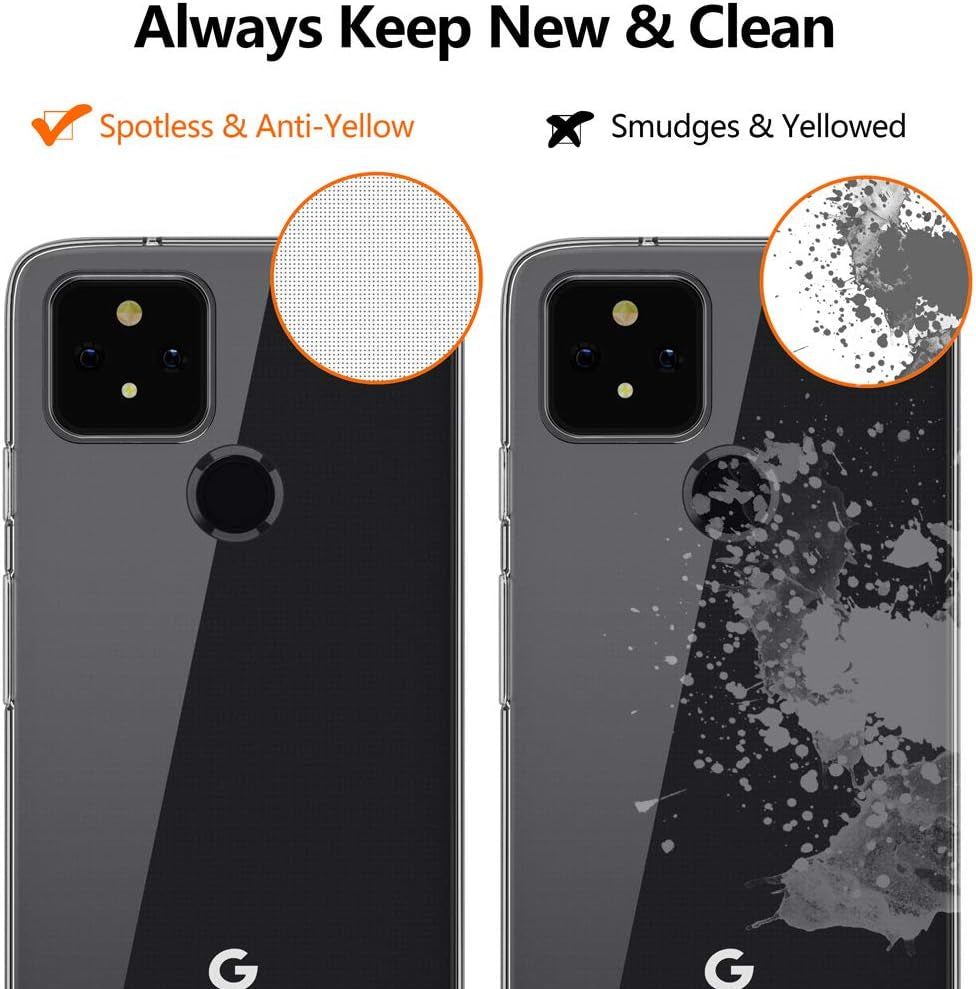 For Google Pixel 4A 5G Clear Case Slim Thin Silicone Soft Skin Phone Cases Flexible TPU Lightweight Gel Rubber Anti-Scratches Shock Absorption Protective Cases Cover for Pixel 4A 5G,Crystal Clear  EGALO   