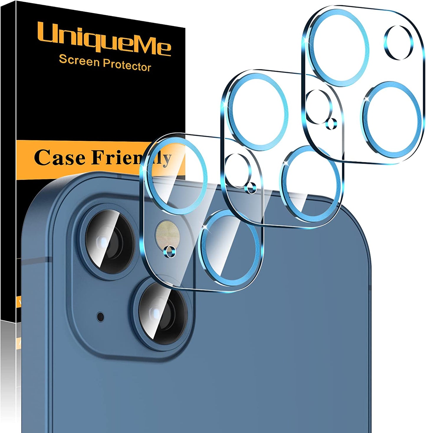 Uniqueme [3 Pack] for Iphone 13 / Iphone 13 Mini Camera Lens Protector, Tempered Glass [Case Friendly][New Version][Scratch-Resistant][Easy Installation] - Black Circle  UniqueMe   
