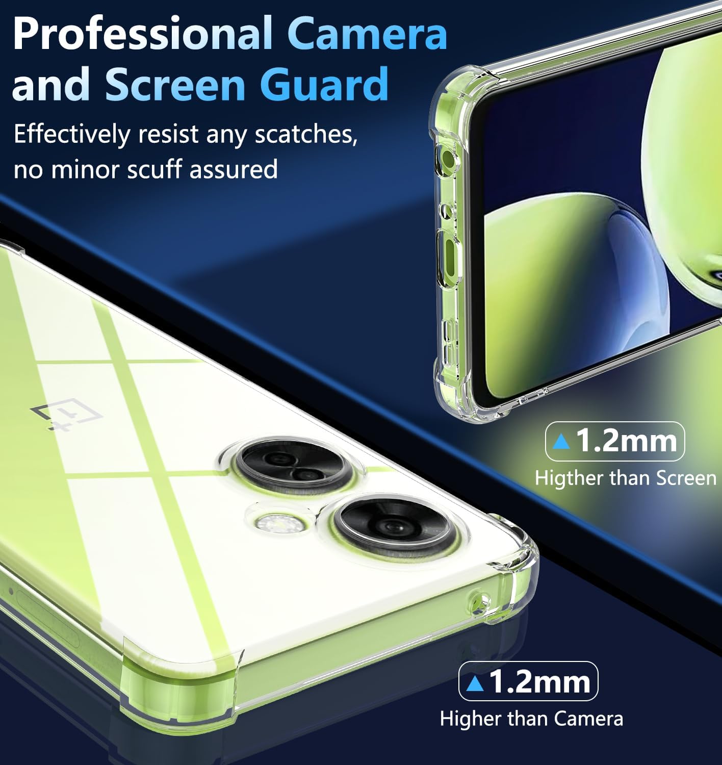 For Oneplus Nord N30 5G Case, Nord N30 5G Case[With Screen Protector] Transparent Military Grade Shockproof 360 Silicone Protection Cover Phone Case for Oneplus Nord N30/ Nord CE 3 Lite 5G Clear  Hensinple   