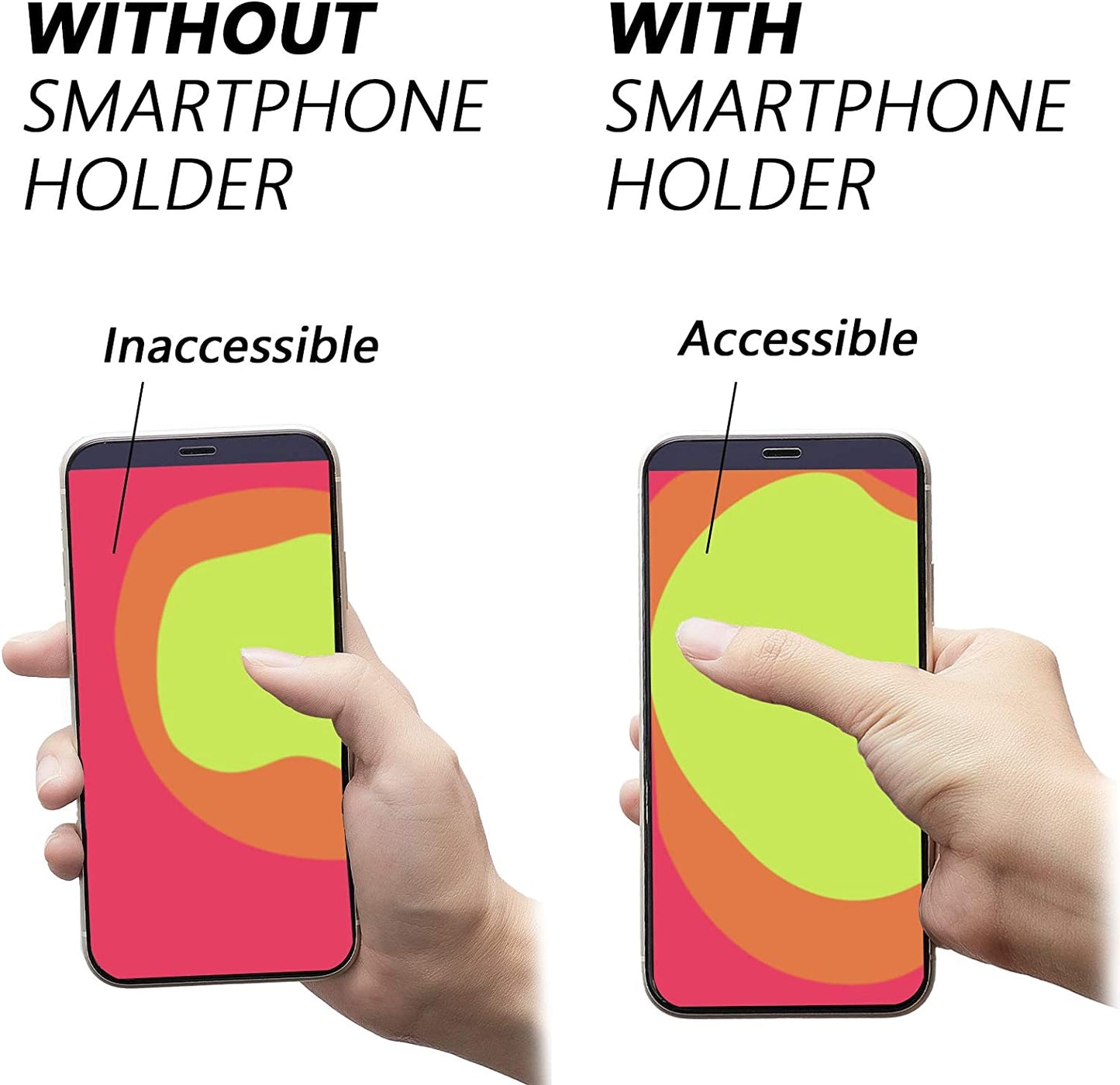 6 Pieces Phone Finger Grip Portable Telescopic Finger Strap Bracket Silicone Mobile Phone Ring Stand Phone Grip Finger Strap for Most Mobile Phones (Orange, Blue, Purple, Black, White, Gray)  Weewooday   