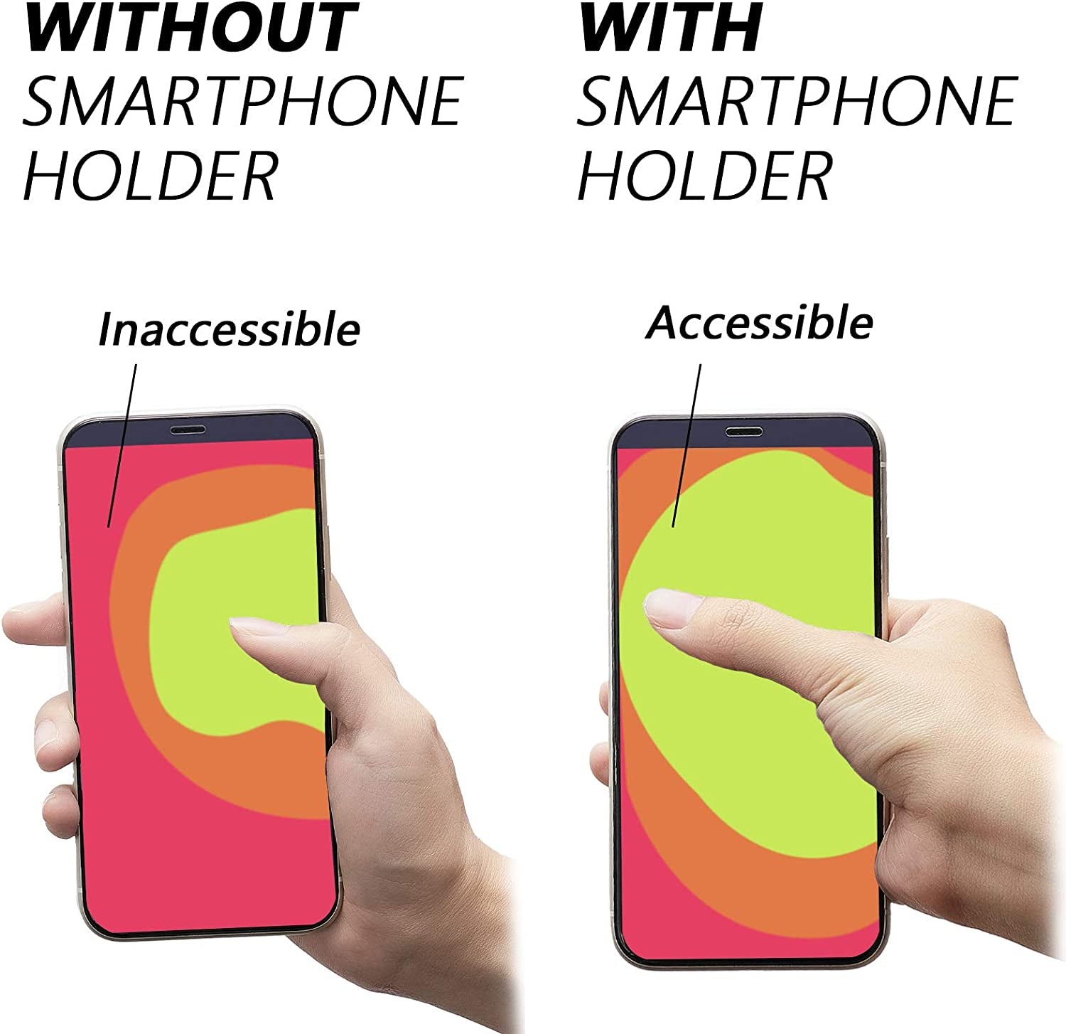 6 Pieces Phone Finger Grip Portable Telescopic Finger Strap Bracket Silicone Mobile Phone Ring Stand Phone Grip Finger Strap for Most Mobile Phones (Orange, Blue, Purple, Black, White, Gray)  Weewooday   