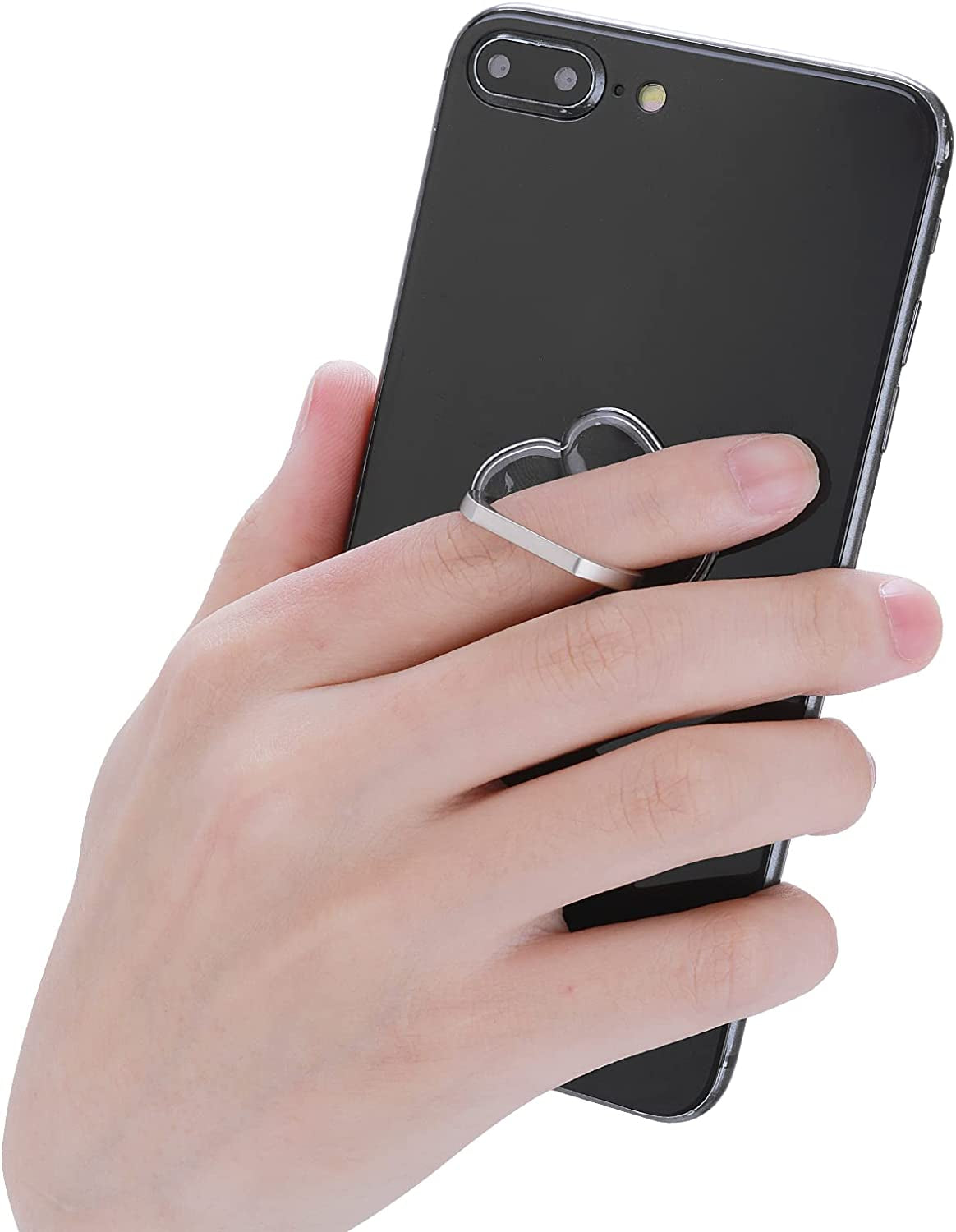 Cobee Finger Kickstand Cell Phone Ring, 2Pcs Flower Shaped Transparent Phone Ring Holders, Bling Phone Ring Holder, 360 Degree Rotation Clear Glitter Finger Mount Cell Phone Finger Holder  Cobee   