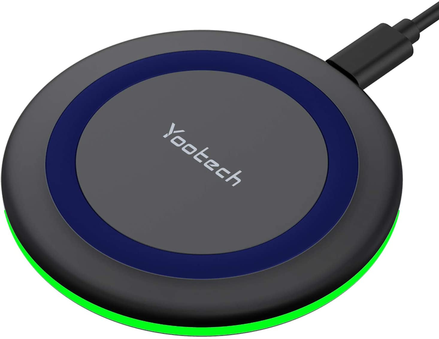 Yootech Wireless Charger,10W Max Fast Wireless Charging Pad Compatible with Iphone 14/14 Plus/14 Pro/14 Pro Max/13/13 Mini/Se 2022/12/11/X/8,Samsung Galaxy S22/S21/S20,Airpods Pro 2(No AC Adapter)  yootech Black/Blue  