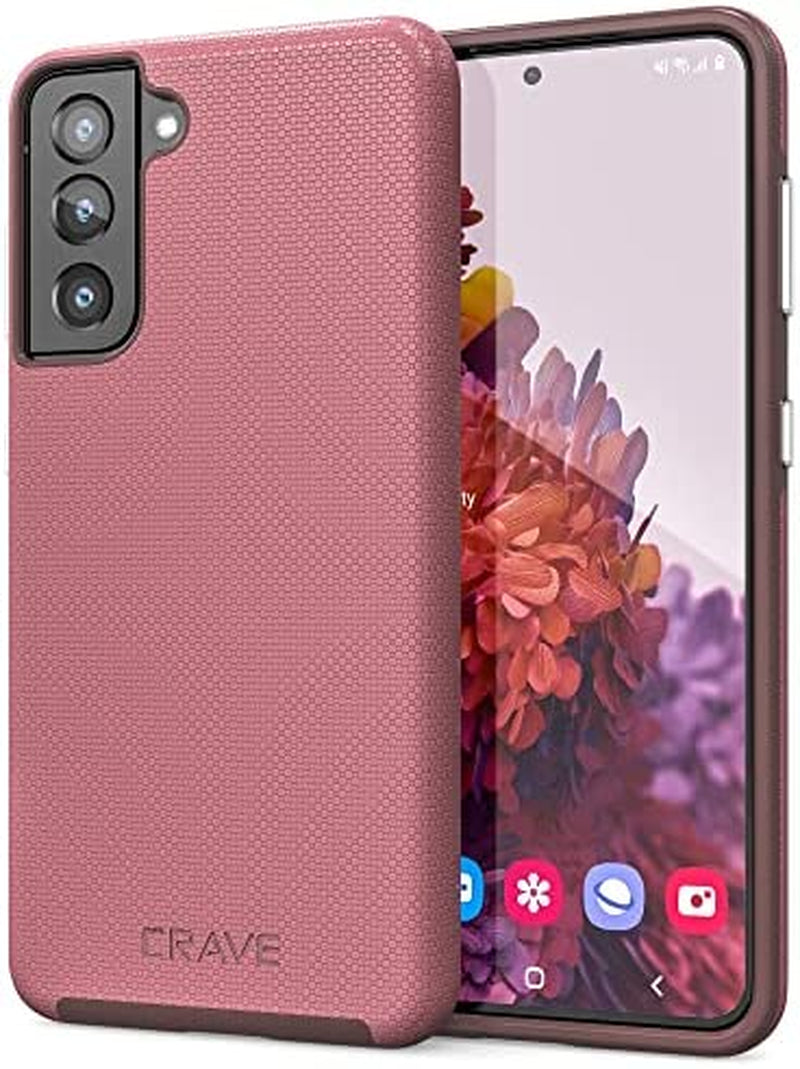Crave Dual Guard for Galaxy S21 Case, Shockproof Protection Dual Layer Case for Samsung Galaxy S21, S21 5G (6.2 Inch) - Berry  Crave   