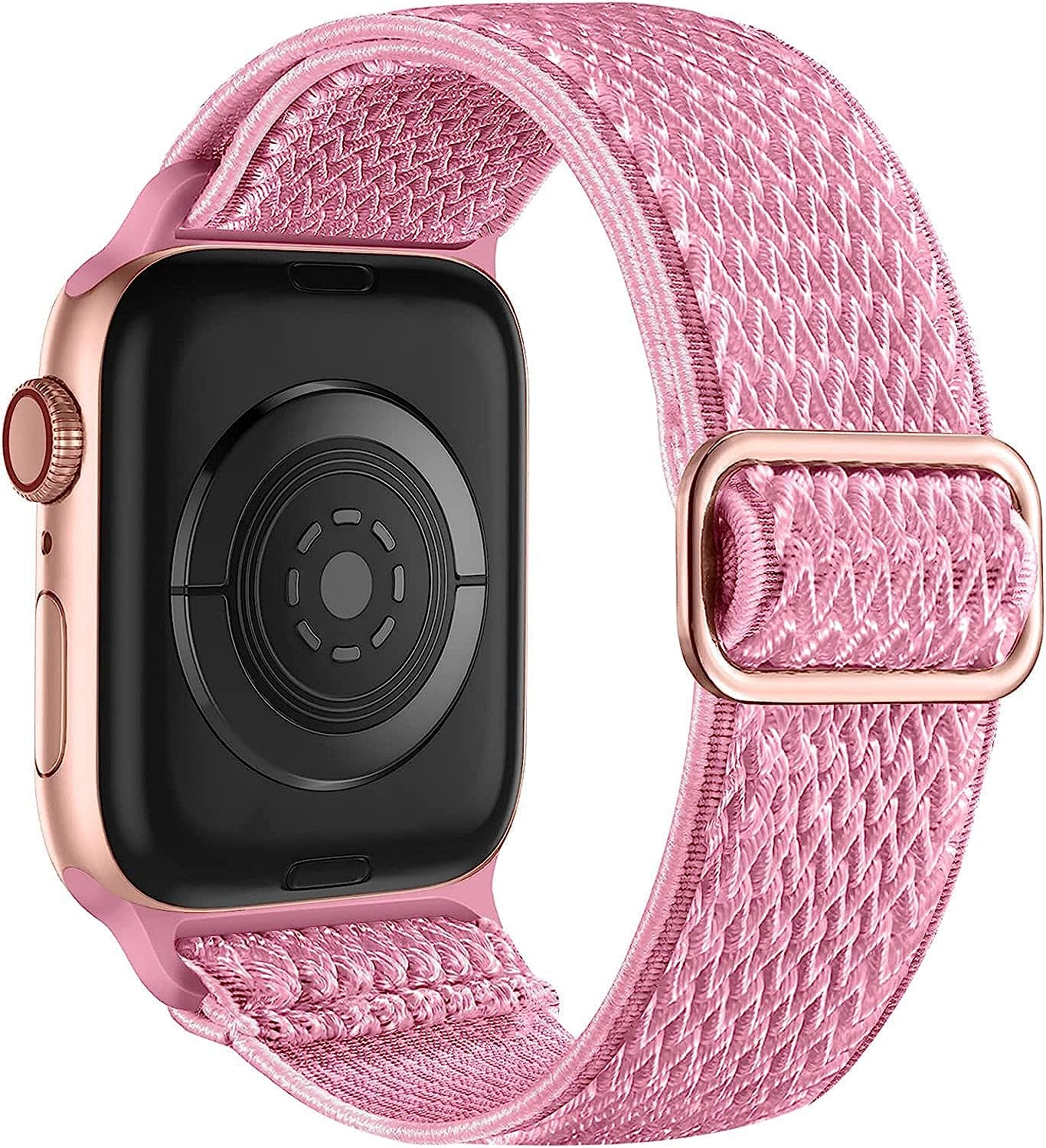 Lerobo Elastic Bands Compatible with Apple Watch Bands 44Mm 42Mm 38Mm 40Mm,Stretchy Solo Loop Soft Nylon Strap Replacement Band for Iwatch/Apple Watch SE Series 6,Series 3,Series 5 4 3 2 1 Women Men  PJStore-US Pink 38mm/40mm/41mm 