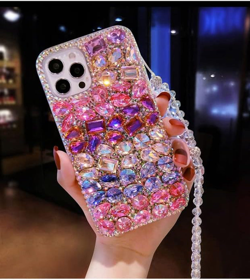 Redecarie for LG G8/LG G8 Thinq Case,Colorful Crystal Stone Shiny Sparkle Diamond Bling Glitter Rhinestone Gems Women Girls Phone Case for LG G8/LG G8 Thinq  redecarie   