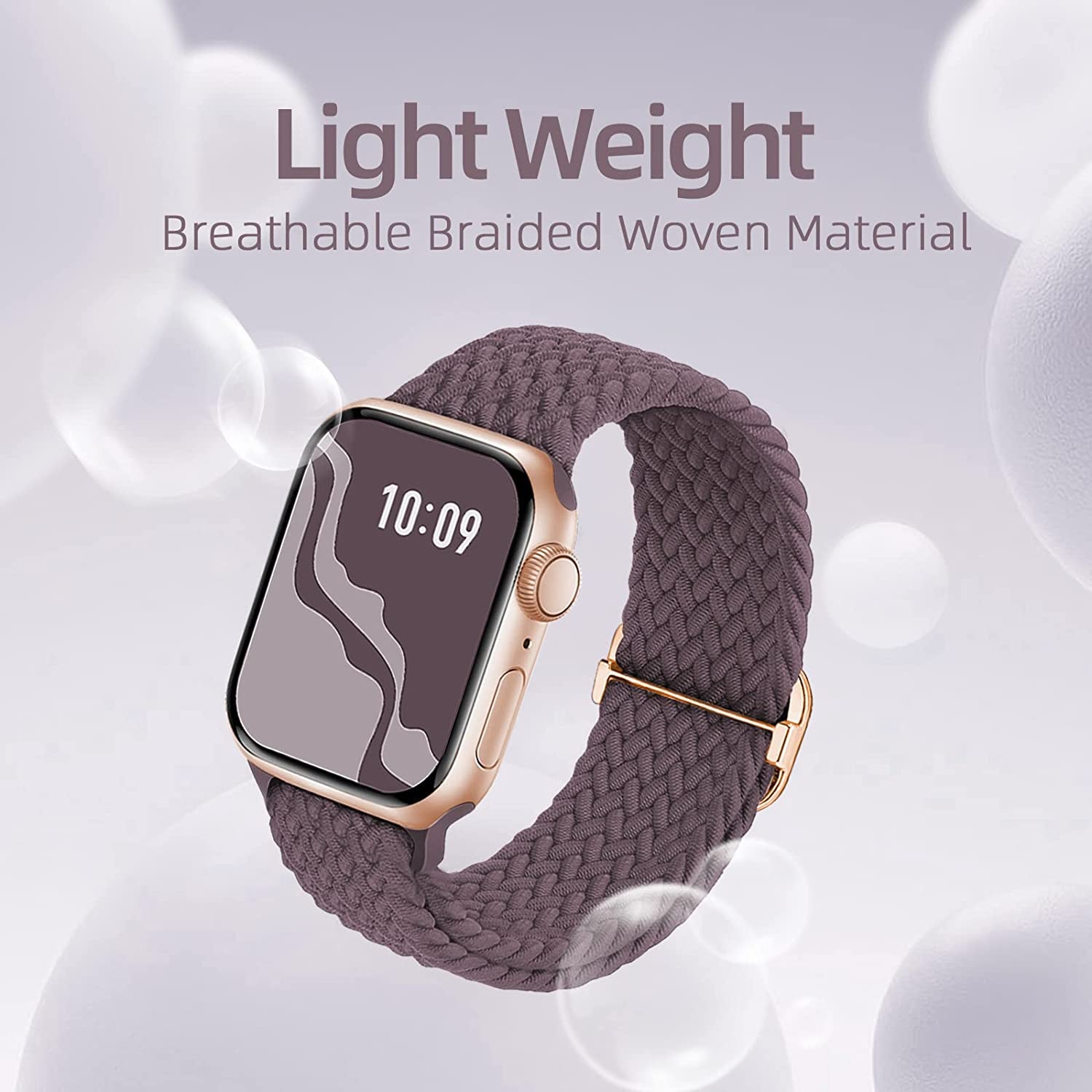 Braided Stretchy Solo Loop Compatible for Apple Watch Band 38Mm 40Mm 41Mm 42Mm 44Mm 45Mm 49Mm for Women Men, Nylon Elastic Straps Wristbands for Iwatch Series 8 7 6 SE 5 4 3 2 1 Ultra, 4Packs  Suitisbest   