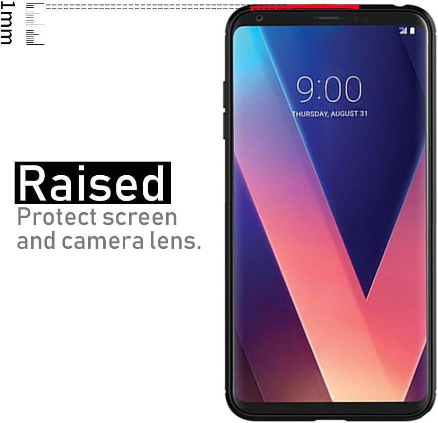 KEEPCA for LG V30 Case,Slim Thin Soft Silicone TPU Rubber Anti-Scratch Shockproof Carbon Fiber Protective Cases Cover for LG V35 Thinq,Brushed Black  KEEPCA   