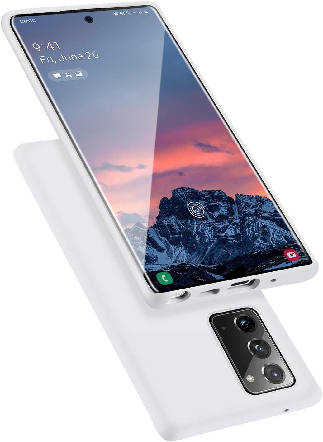 E Segoi Samsung Galaxy Note 20 Case, Liquid Silicone Gel Rubber Shockproof Case Soft Microfiber Cloth Lining Cushion Compatible with Samsung Note 20 6.7Inch (Pink Sand)  E Segoi White  