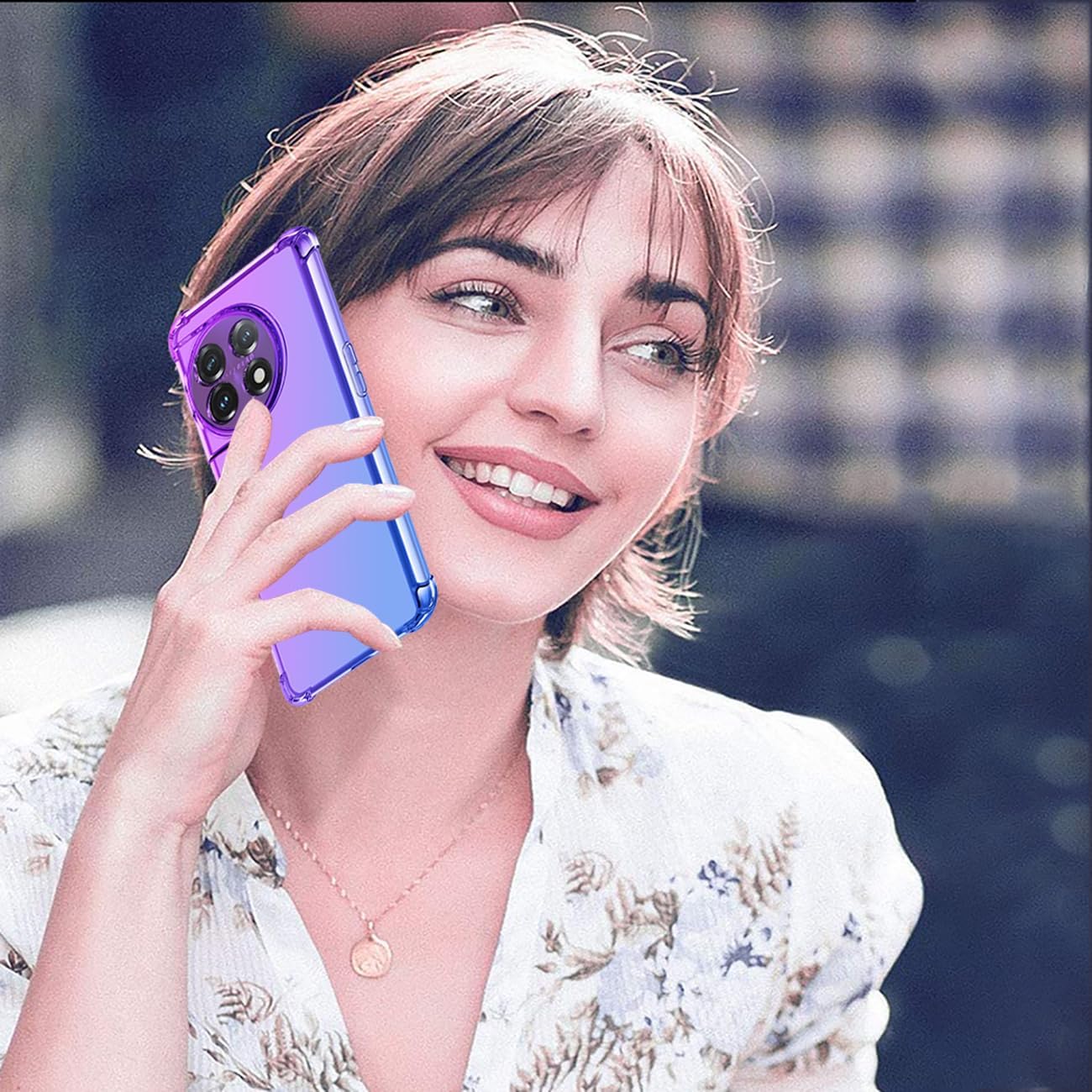 Gufuwo Case for Oneplus 11 Case, One plus 11 5G PHB110 Cute Case Girls Women, Gradient Slim anti Scratch Soft TPU Phone Cover Shockproof Protective Case for Oneplus 11 5G (Purple/Blue)  Gufuwo   