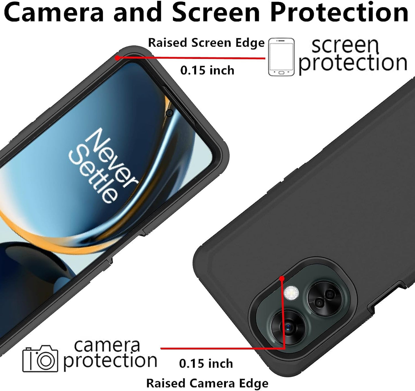 AZSXLG for Oneplus Nord N30 5G Case, Defender Case Heavy Duty Shockproof Dustproof 3 in 1 Rugged Protective Phone Cover for Oneplus Nord N30 (Black)  AZSXLG   