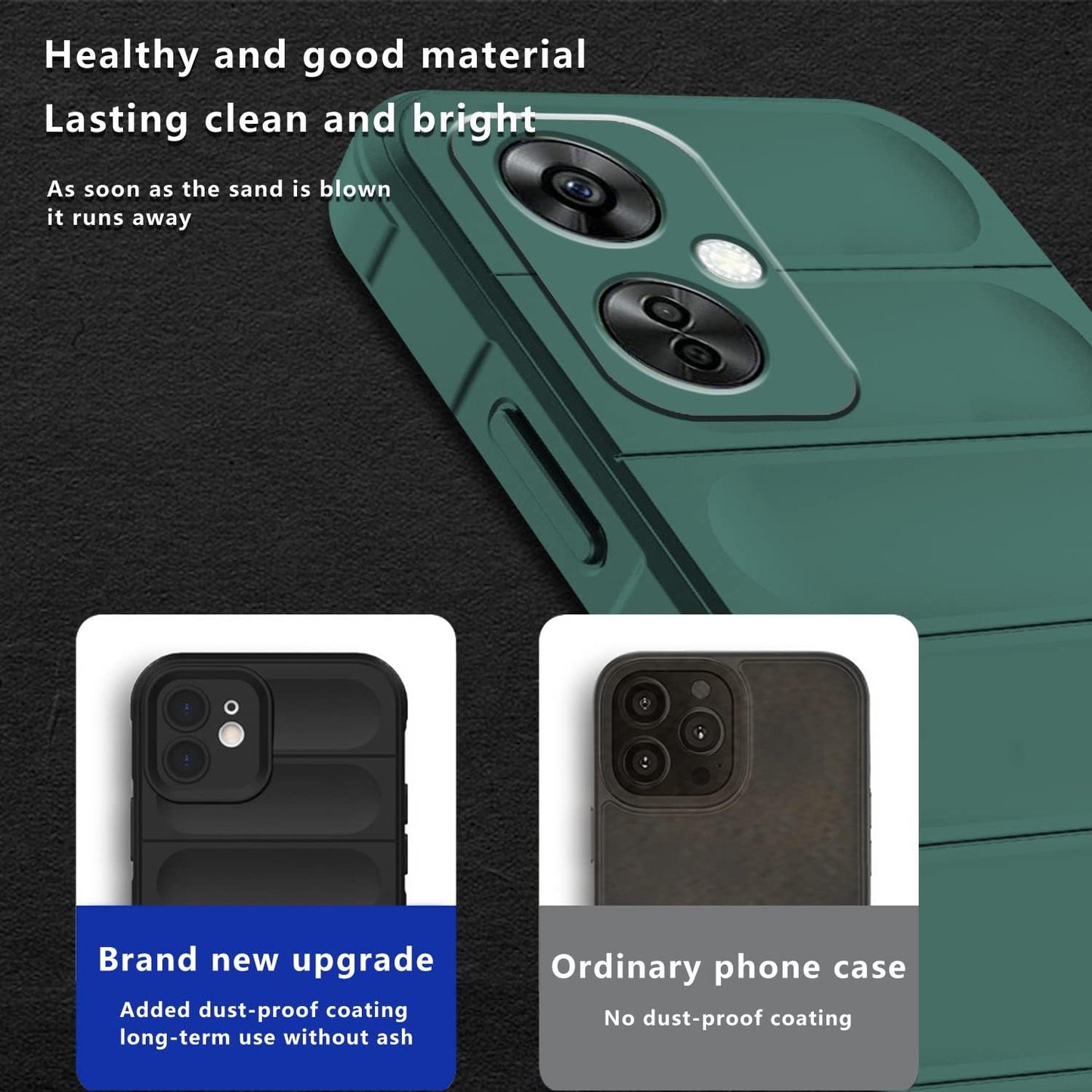 Tiwinxing Case Compatible with Oneplus Nord N30 5G Case Shockproof, Soft TPU Slim Oneplus Nord N30 5G Case for Women Men Anti-Scratch Protective Phone Case (Green)  Tiwinxing   