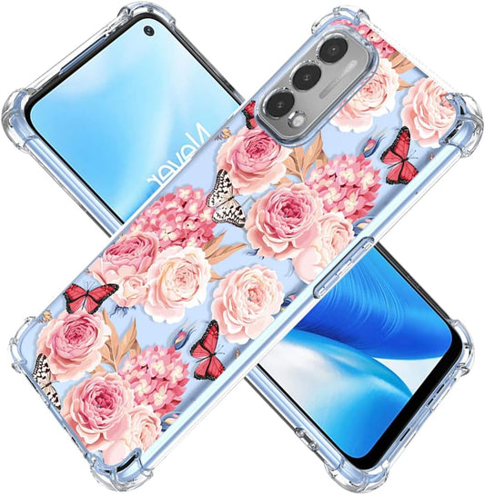 KOARWVC Case for Oneplus Nord N200 Case, Oneplus N200 DE2117 Case Clear with Design Soft TPU Shock Absorption Slim Floral Pattern Protective Back Cover Cases for Oneplus Nord N200 (Flower Butterfly)  KOARWVC Flowerbutterfly  