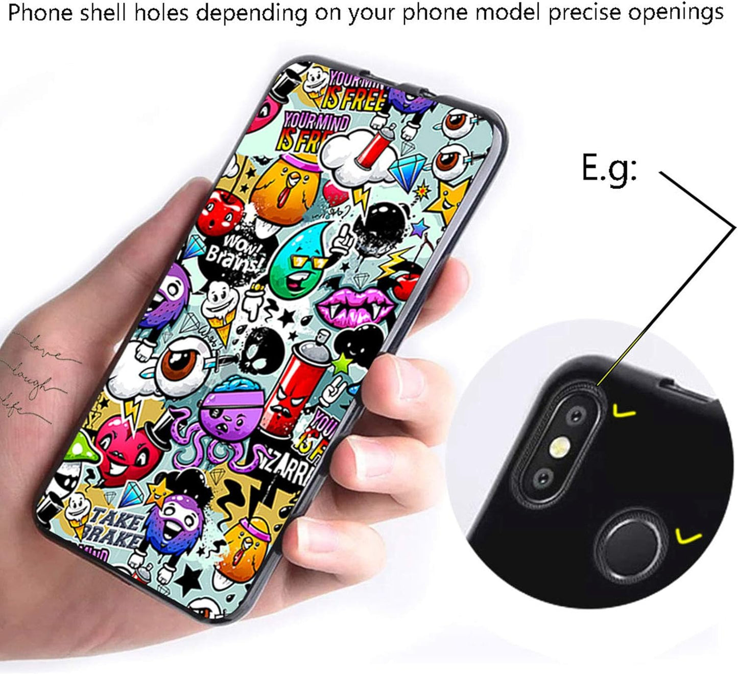 AQGG for Oneplus Nord N200 5G [6.49] Case, Soft Silicone Bumper Shell Black Flexible Rubber Phone Protective Cases TPU Cover for Oneplus Nord N200 5G -Cartoon Devil, (6.49 Inches)  AQGG   