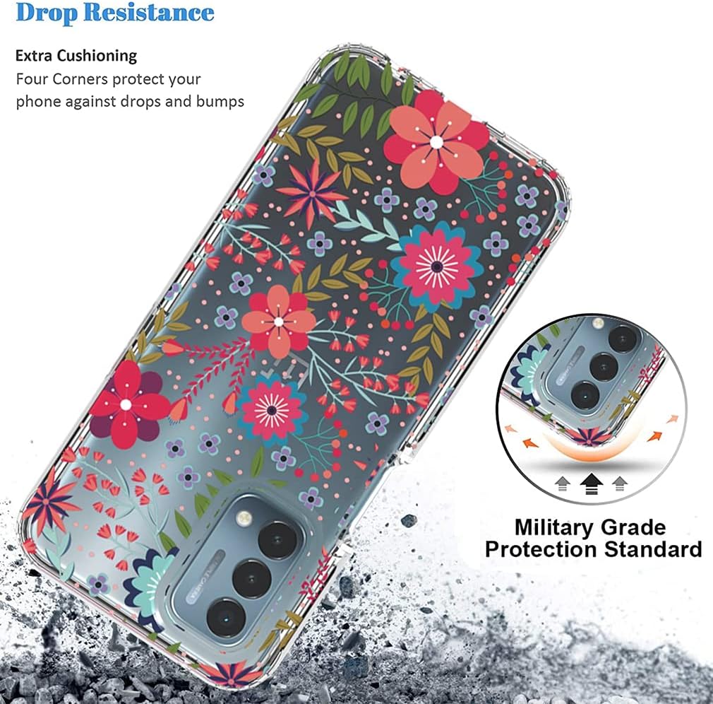 Vokuha Case for Oneplus Nord N200 5G, Oneplus N200 5G Case for Girls, Cute Floral Crystal Clear TPU Bumper Shockproof Protective Armor Cover for Oneplus Nord N200 5G (Floral Prints)  Vokuha   