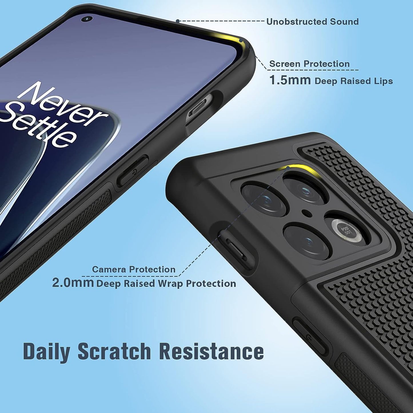 BNIUT for Oneplus 10 Pro Case Shockproof: Dual Layer Protective Heavy Duty Cell Phone Cover Rugged with Non Slip Textured Back - Military Protection Bumper Tough - 6.7Inch (Matte Black)  binghexin   