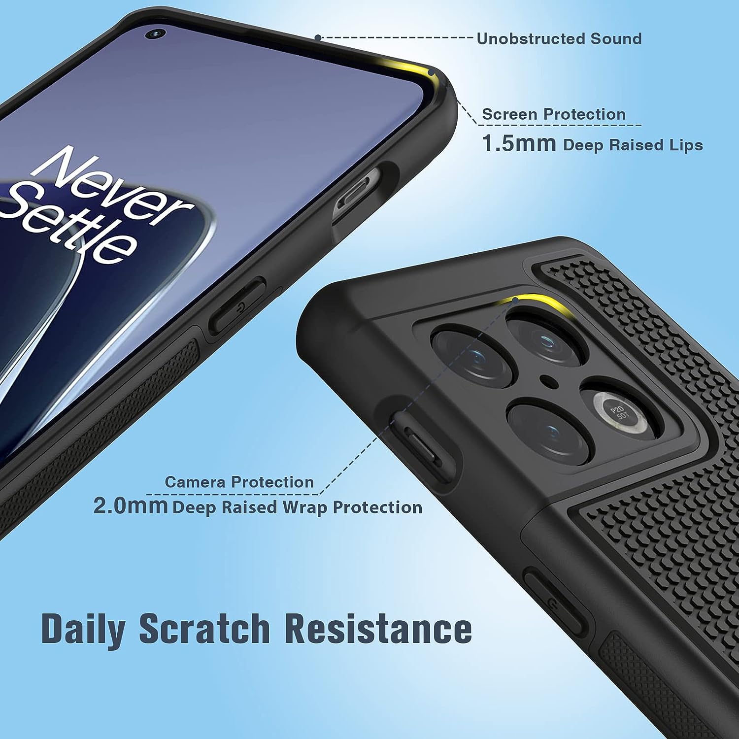 BNIUT for Oneplus 10 Pro Case Shockproof: Dual Layer Protective Heavy Duty Cell Phone Cover Rugged with Non Slip Textured Back - Military Protection Bumper Tough - 6.7Inch (Matte Black)  binghexin   