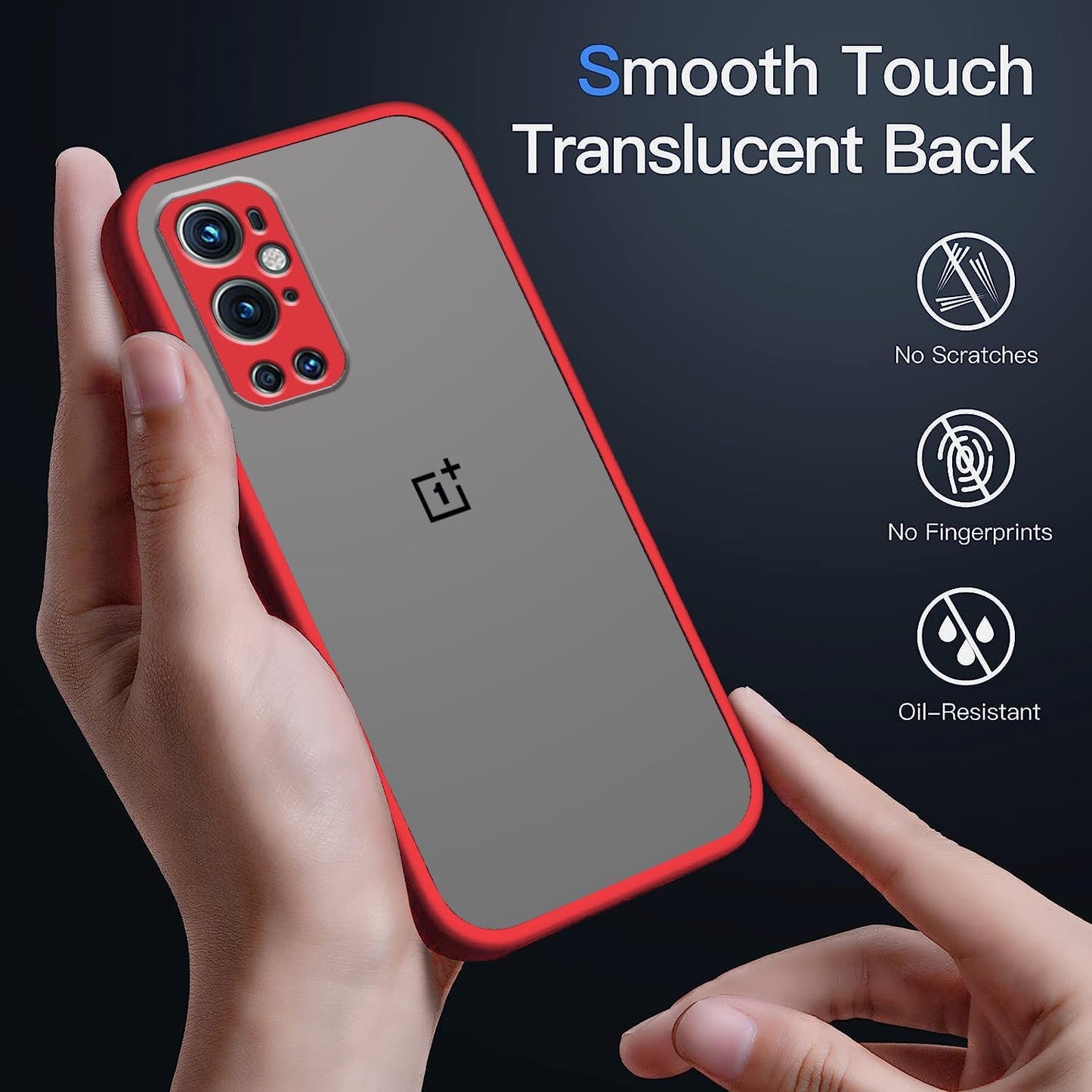 Jancyu Compatible with Oneplus 9 Pro Case Clear, Silicone Oneplus 9 Pro Phone Case Slim Shockproof Four Corner Airbags Drop Slip Protection Cover (Red)  Jancyu   