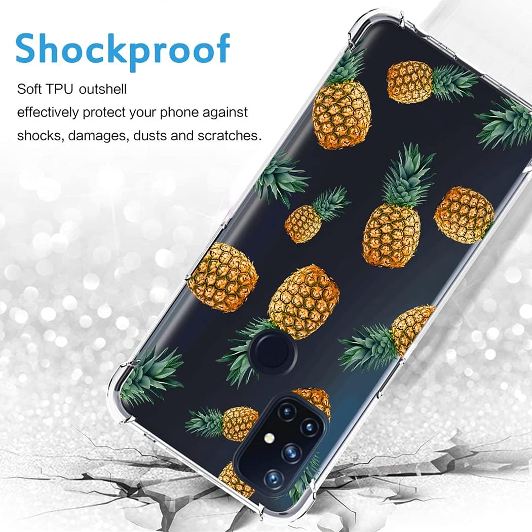 Vavies Case for Oneplus Nord N10 5G, Oneplus N10 5G Case for Girls Women, Slim Shockproof Clear Pattern Soft Flexible TPU Back Phone Protective Cover Cases for Oneplus Nord N10 5G (Pineapple)  Vavies   
