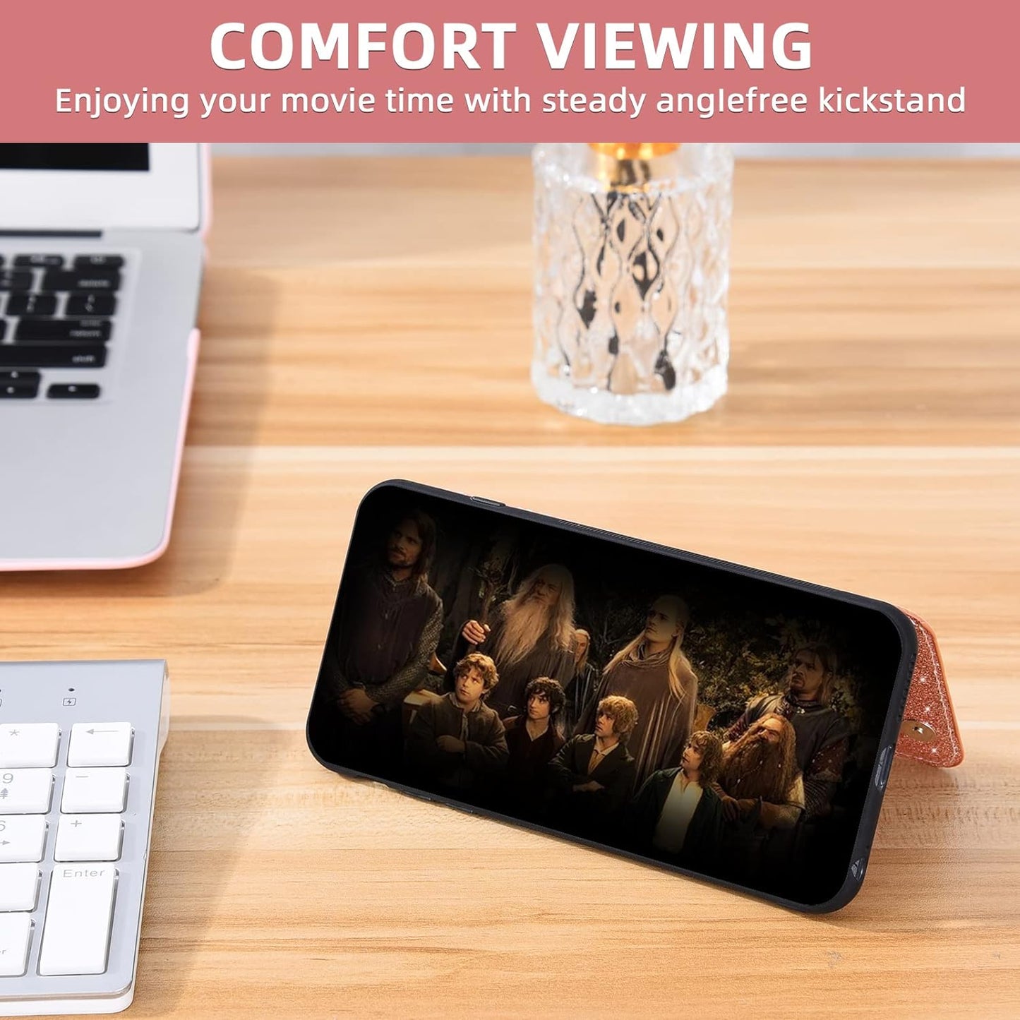 Asuwish Phone Case for Oneplus 8T Oneplus8T plus 9R 5G Wallet Cover with Screen Protector and Card Holder Bling Glitter Cell One Plus8T5G on + 1 plus 8Tplus 1Plus 8T+ One+ T8 1+ 1+8T Pro G5 Rose Gold  Asuwish   