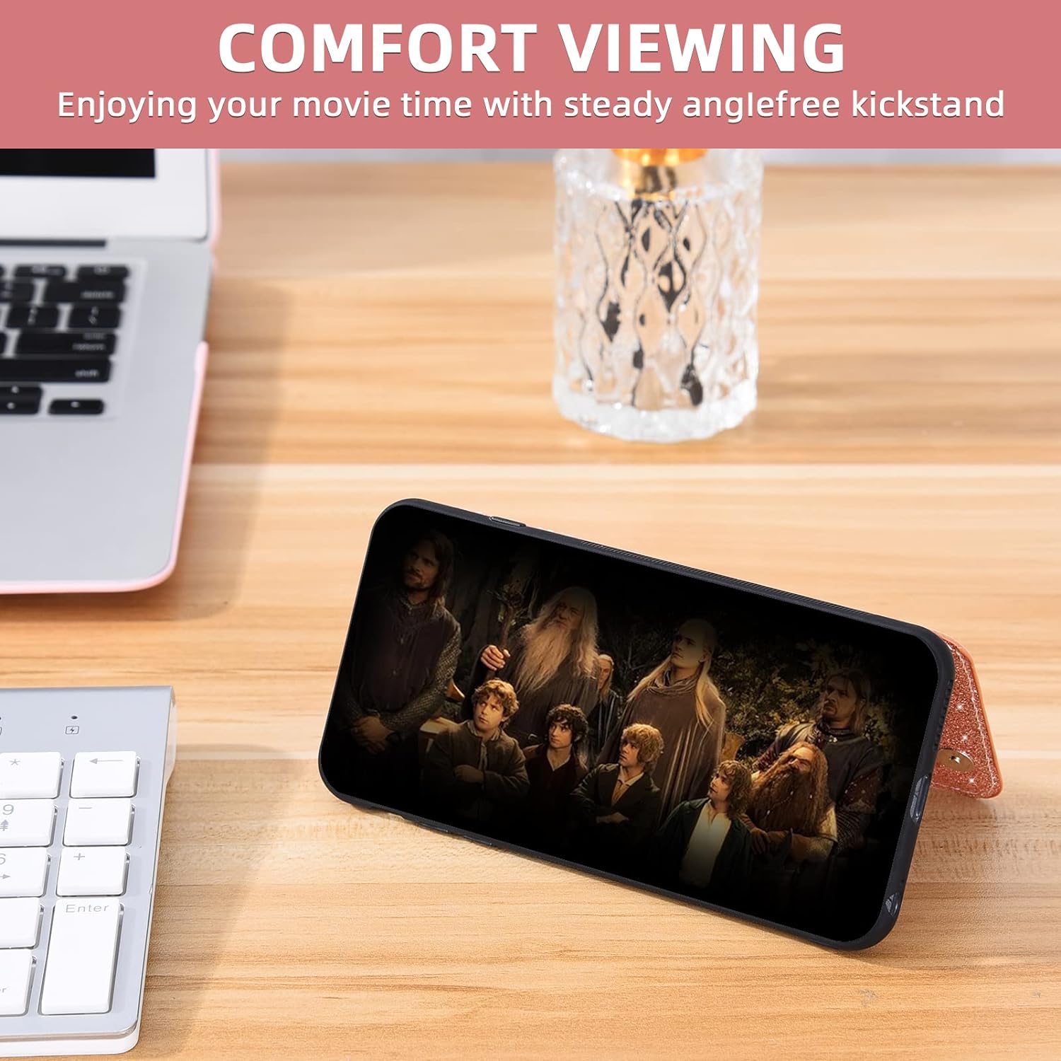 Asuwish Phone Case for Oneplus 8T Oneplus8T plus 9R 5G Wallet Cover with Screen Protector and Card Holder Bling Glitter Cell One Plus8T5G on + 1 plus 8Tplus 1Plus 8T+ One+ T8 1+ 1+8T Pro G5 Rose Gold  Asuwish   