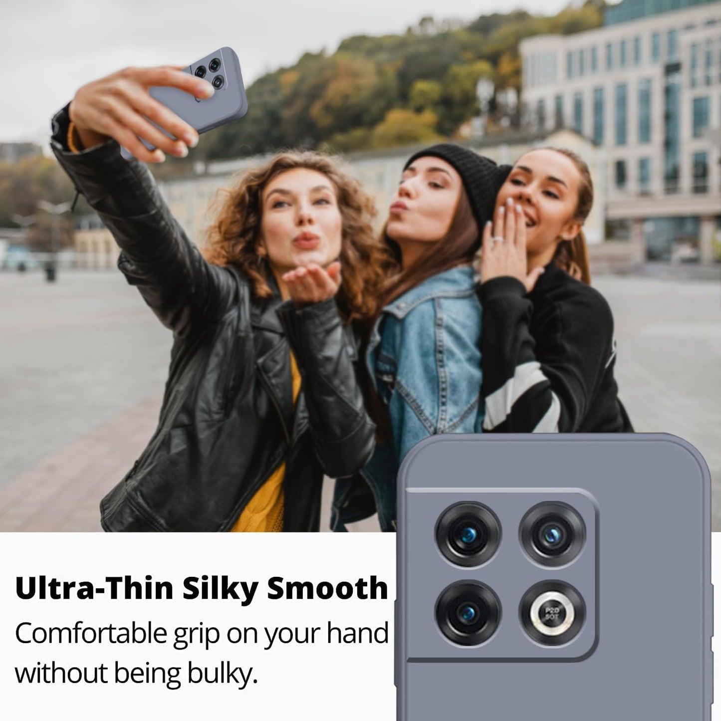 Wousunly Compatible with Oneplus 10 Pro Case Silicone Liquid Pink, Soft Smooth Touch Oneplus 10 Pro Phone Case Silicone Shockproof Thin Cover (Oneplus 10 Pro, Grey)  Wousunly   