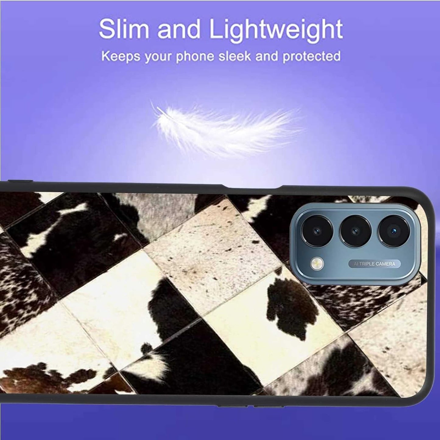 KSHSAA Designed for Oneplus Nord N200 5G Cowhide Case, Cowhide Western Pattern Boho Chic Country Farmgirl for Oneplus Case Women Men, Soft Silicone Shockproof Fashion Case for Oneplus  KSHSAA   