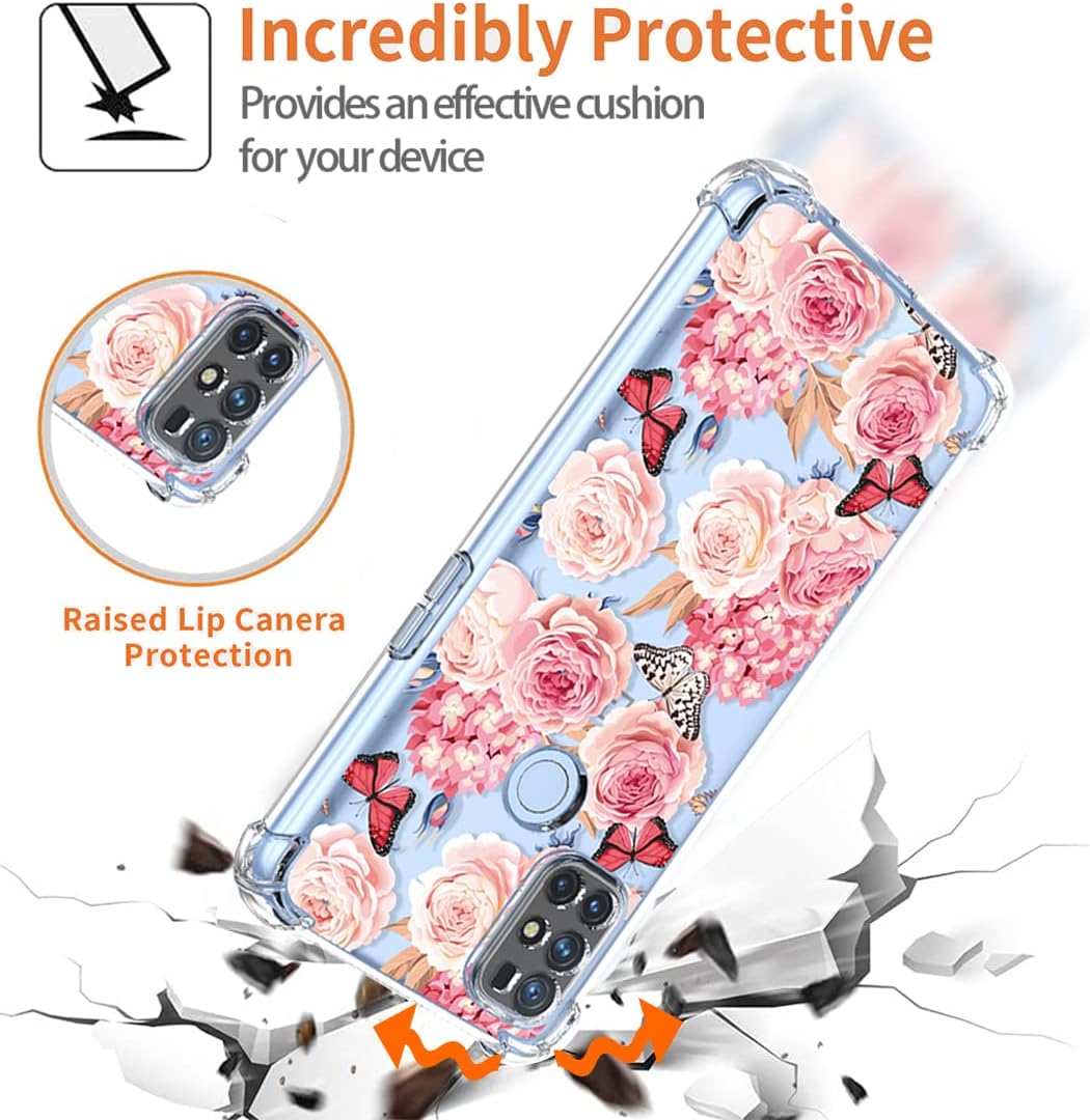 Koarwvc Case for Oneplus Nord N10 5G Case,Oneplus N10 BE2029 Case Clear with Design Soft TPU Shock Absorption Slim Floral Pattern Protective Back Cover Cases for Oneplus Nord N10 5G (Flower Butterfly)  KOARWVC   