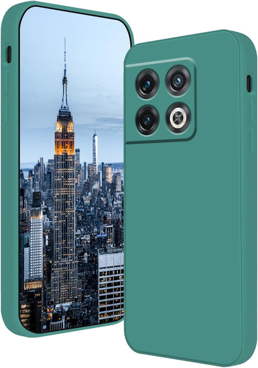 Wousunly Compatible with Oneplus 10 Pro Case Silicone Liquid Pink, Soft Smooth Touch Oneplus 10 Pro Phone Case Silicone Shockproof Thin Cover (Oneplus 10 Pro, Dark Green)  Wousunly Dark Green Oneplus 10 Pro 