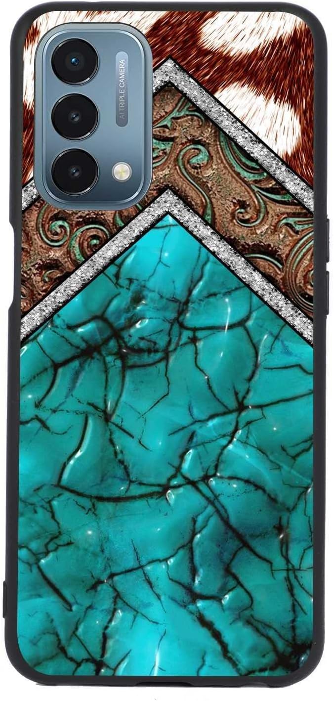 KSHSAA Designed for Oneplus Nord N200 5G Cowhide Case, Cowhide Western Pattern Boho Chic Country Farmgirl for Oneplus Case Women Men, Soft Silicone Shockproof Fashion Case for Oneplus  KSHSAA Animal Print  