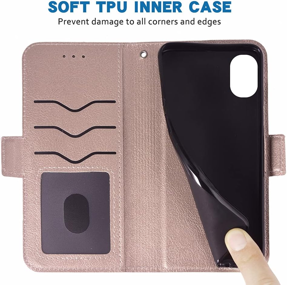 WWAAYSSXA Compatible with Oneplus 8T Oneplus8T plus 5G Wallet Case Wrist Strap Lanyard Flip Cover Card Holder Cell Phone Cases for One Plus8T on 1 plus 8Tplus 1Plus 8T+ One+ 1+ 1+8T Pro G5 Rose Gold  WWAAYSSXA   