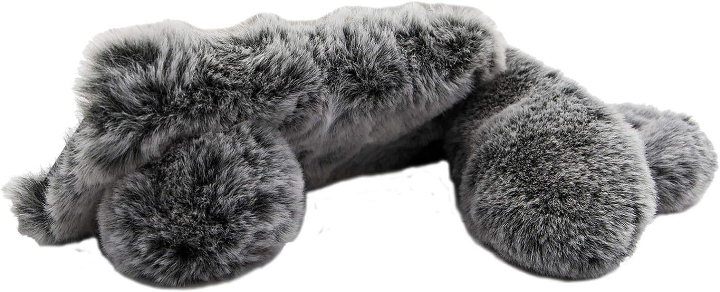 LCHDA Rabbit Case for Oneplus Nord N200 5G, Cute 3D Bunny Ears Soft Furry Hairball Fuzzy Warm Winter Faux Fur Plush Fluffy Flexible TPU Bumper Women Girls Protective Skin Cover - Black  LCHDA   