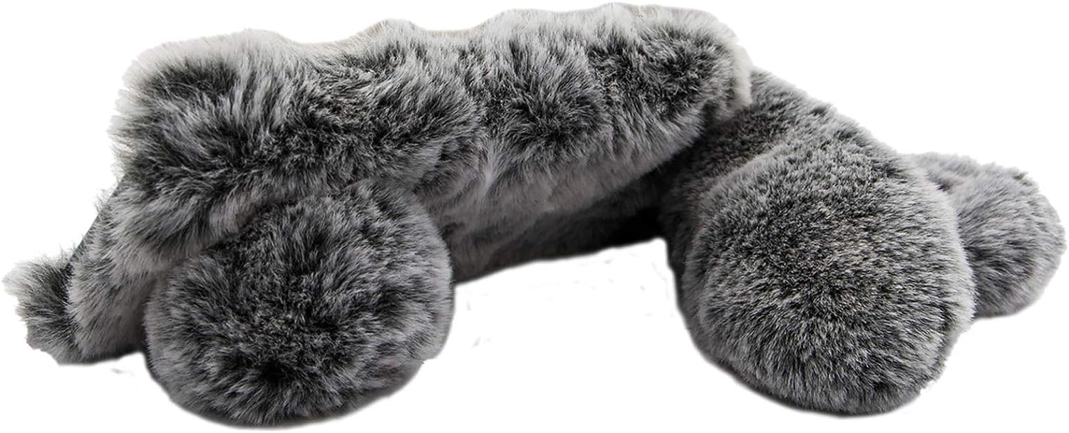 LCHDA Rabbit Case for Oneplus Nord N200 5G, Cute 3D Bunny Ears Soft Furry Hairball Fuzzy Warm Winter Faux Fur Plush Fluffy Flexible TPU Bumper Women Girls Protective Skin Cover - Black  LCHDA   