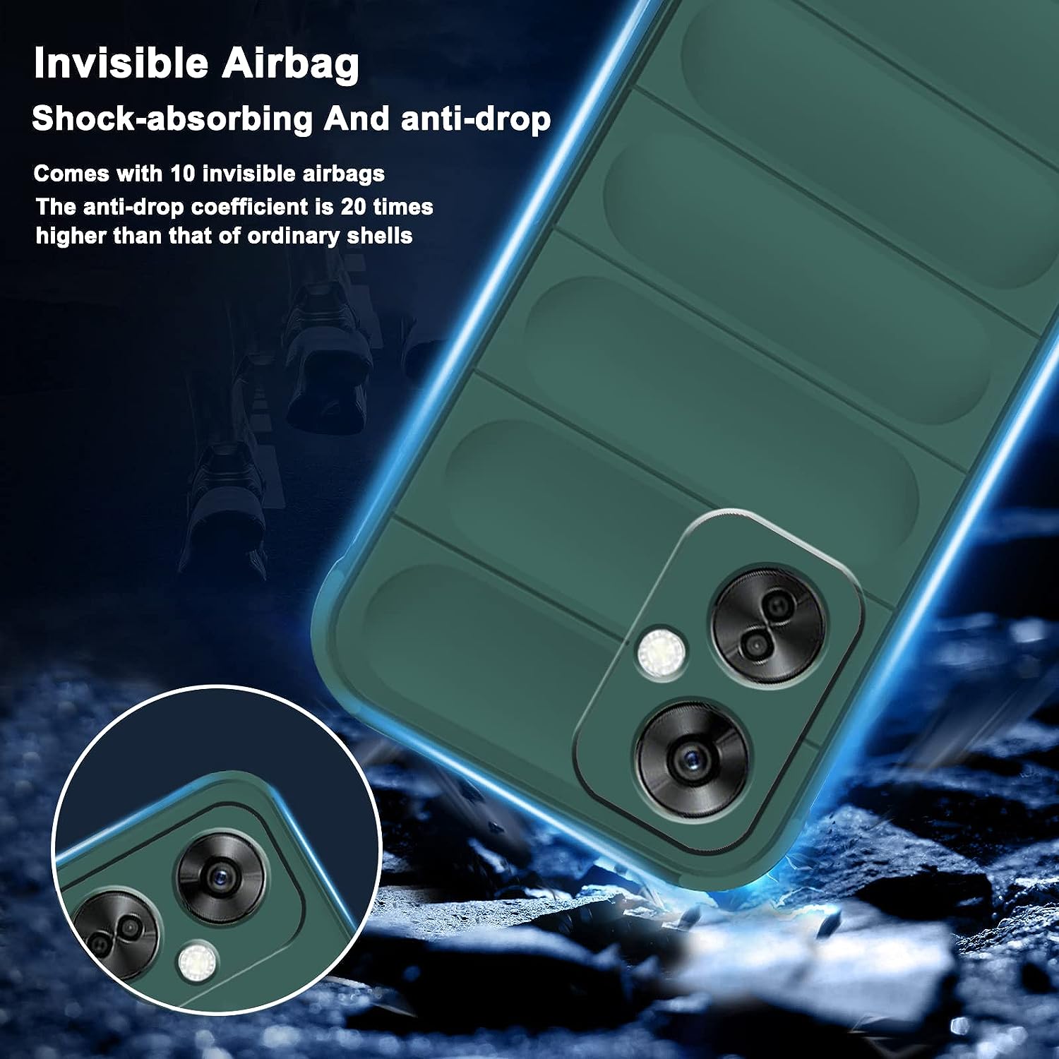 Tiwinxing Case Compatible with Oneplus Nord N30 5G Case Shockproof, Soft TPU Slim Oneplus Nord N30 5G Case for Women Men Anti-Scratch Protective Phone Case (Green)  Tiwinxing   