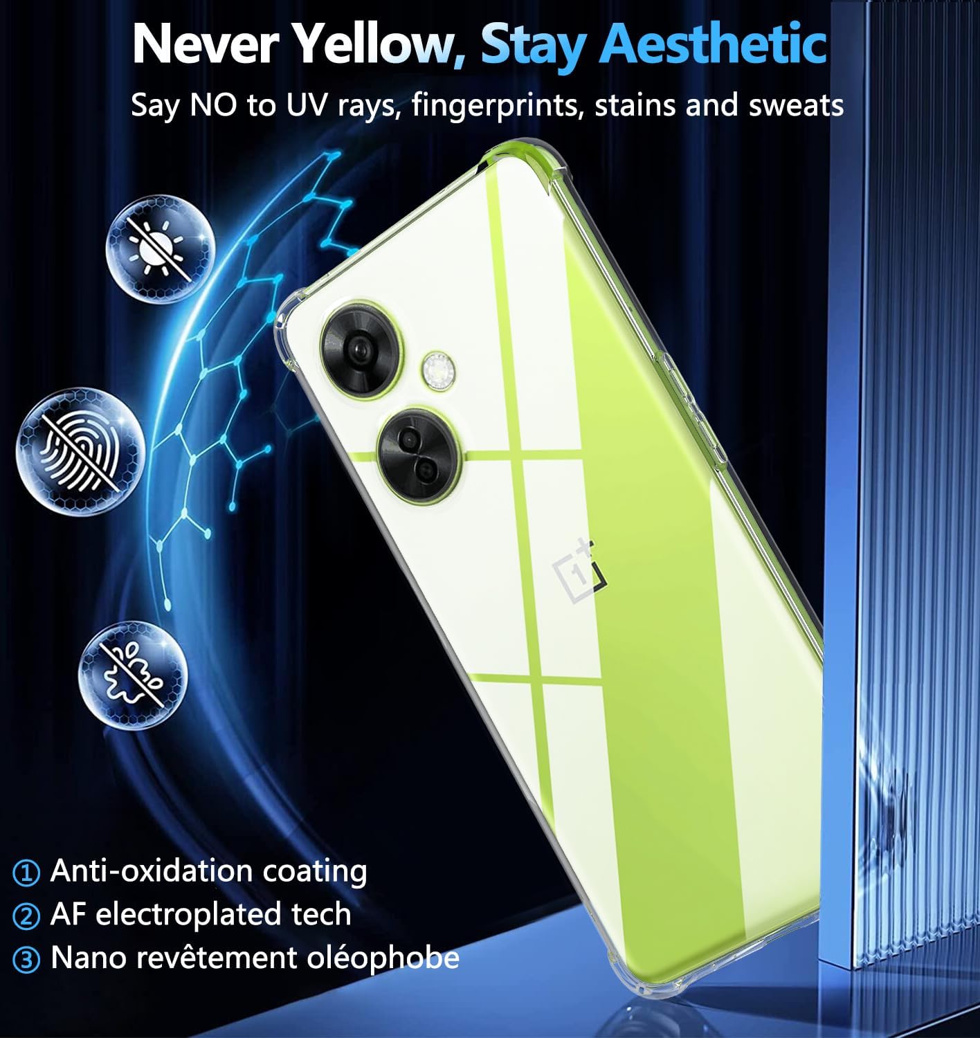 For Oneplus Nord N30 5G Case, Nord N30 5G Case[With Screen Protector] Transparent Military Grade Shockproof 360 Silicone Protection Cover Phone Case for Oneplus Nord N30/ Nord CE 3 Lite 5G Clear  Hensinple   