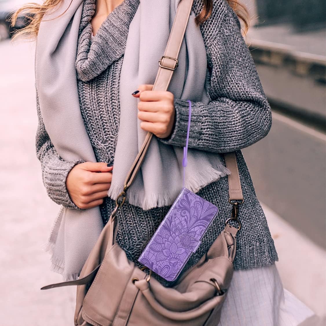 Asuwish Phone Case for Oneplus Nord N200 5G with Screen Protector and Lace Wallet Cover Flip Card Holder Stand Cell Accessories One plus N 200 G5 1 plus 200N 1Plus One+ 1+ N2005G 2021 Women Men Purple  Asuwish   