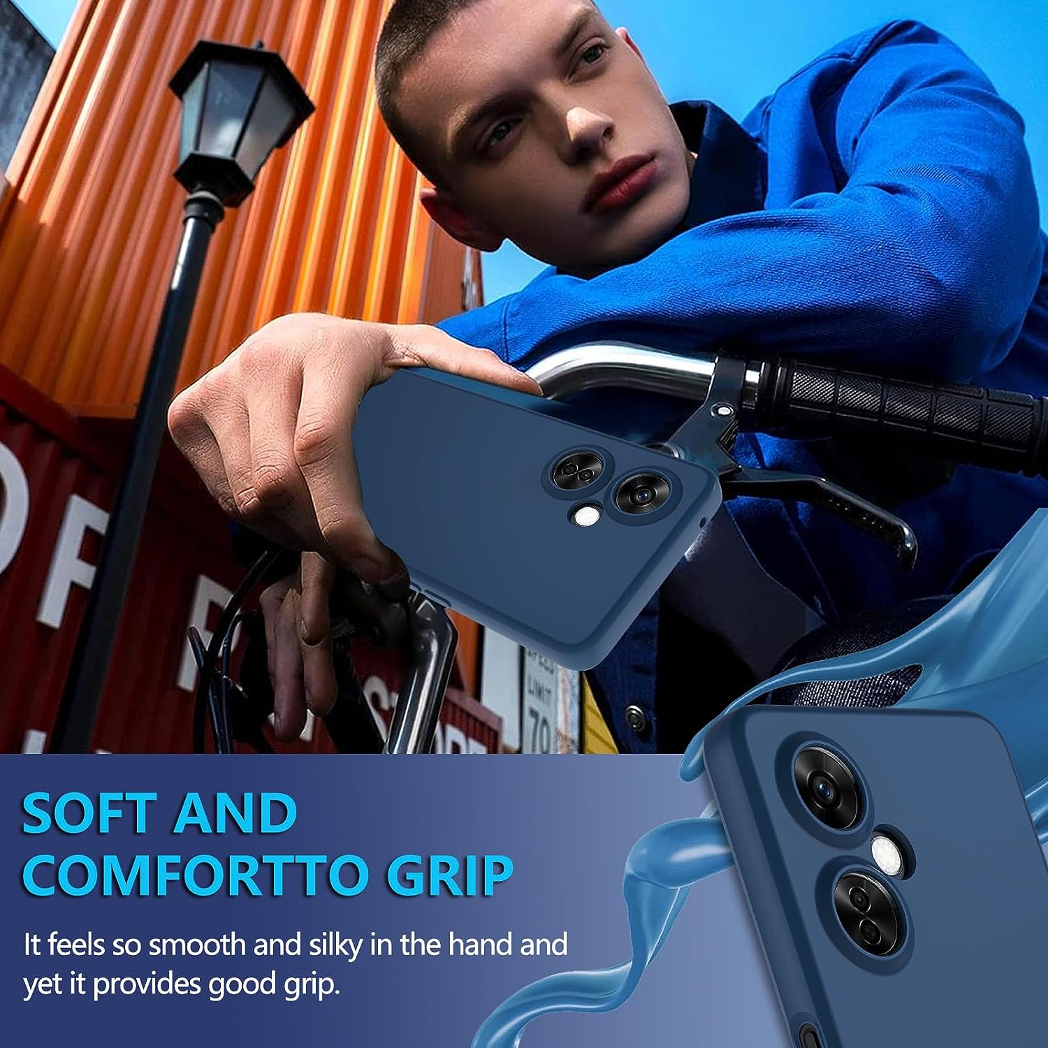 Hensinple for Oneplus Nord N30 5G Case, Shockproof [With Screen Protector] Military Grade Drop 360 Silicone Full Body Protection Cover Phone Case for Oneplus Nord N30 5G/Oneplus CE 3 Lite 5G(Blue)  Hensinple   