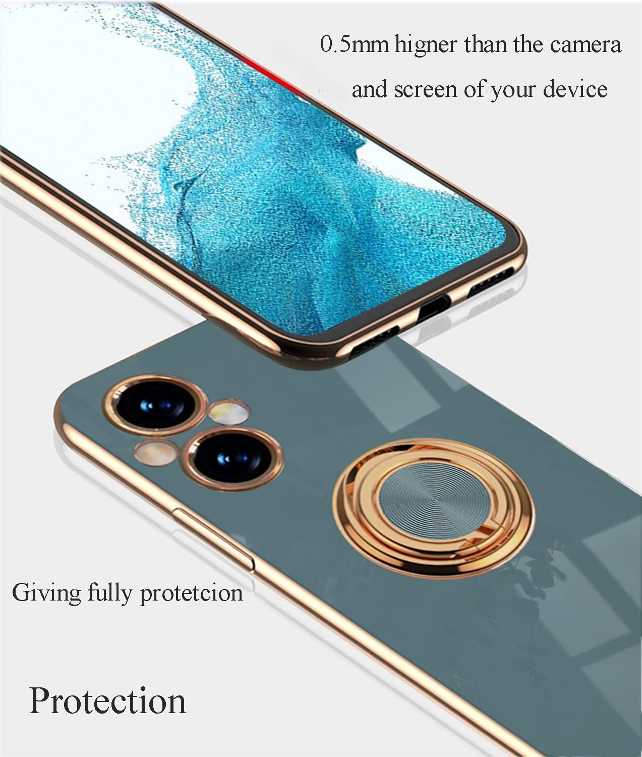 Yarxiawin Compatible for Oneplus Nord N20 5G Case Ring Holder Magnet Silicone, Oneplus N20 5G Case Thin Phone Case Aesthetic Black 360° Rotatable Metal Stand (Gray)  Yarxiawin   