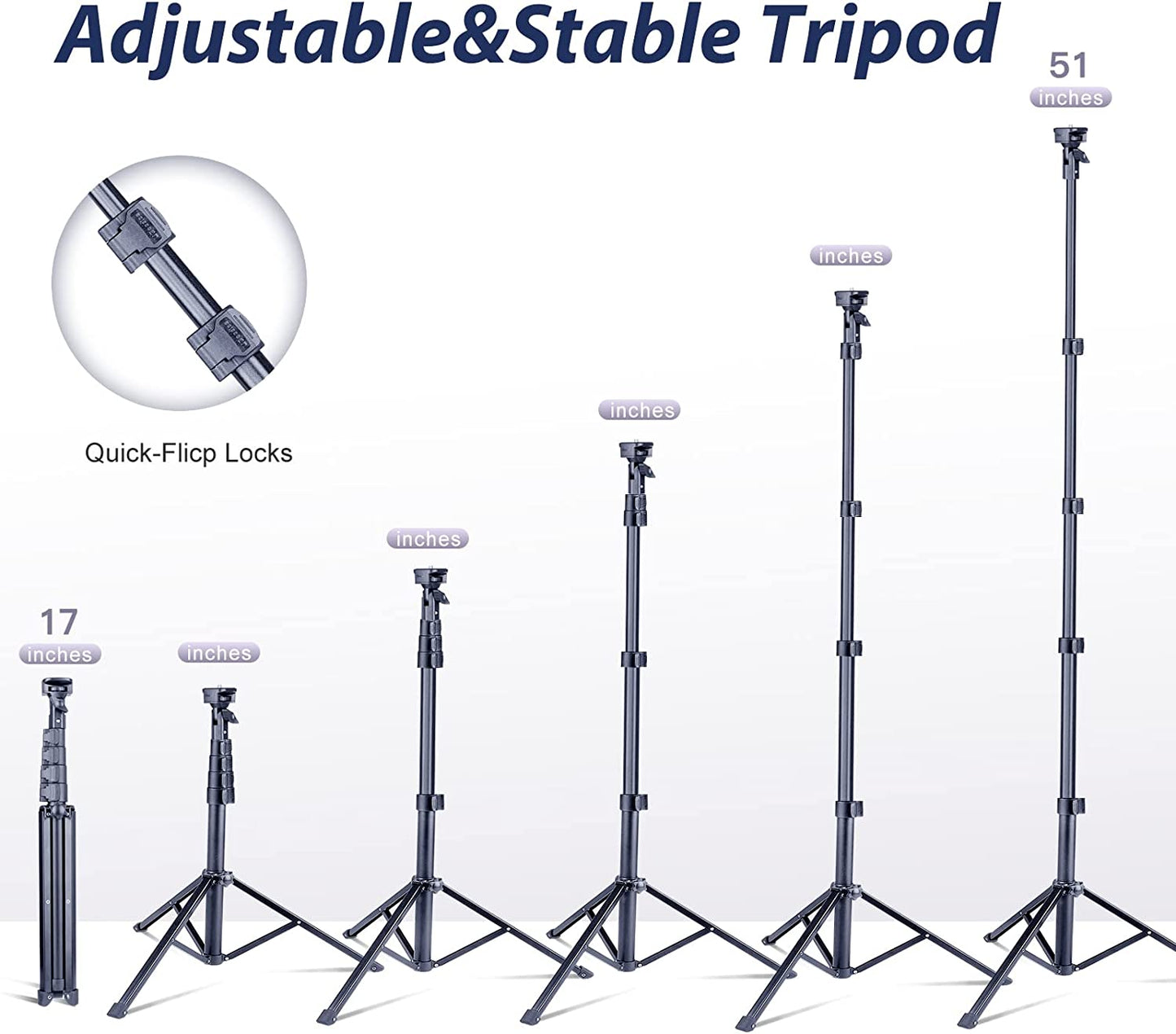 Ubeesize Selfie Ring Light with Tripod Stand and Phone Holder, Portable and Circle Ringlight for Phone (Carbon)  UBeesize   