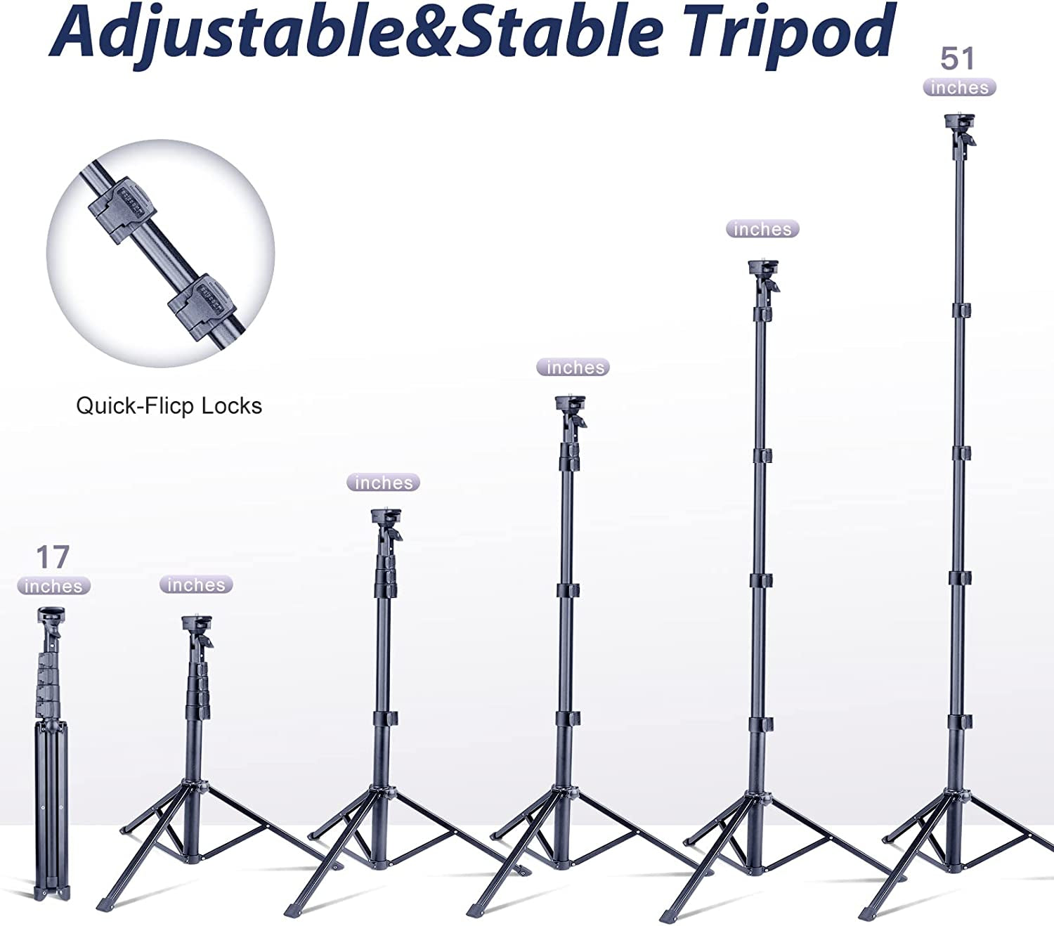 Ubeesize Selfie Ring Light with Tripod Stand and Phone Holder, Portable and Circle Ringlight for Phone (Carbon)  UBeesize   