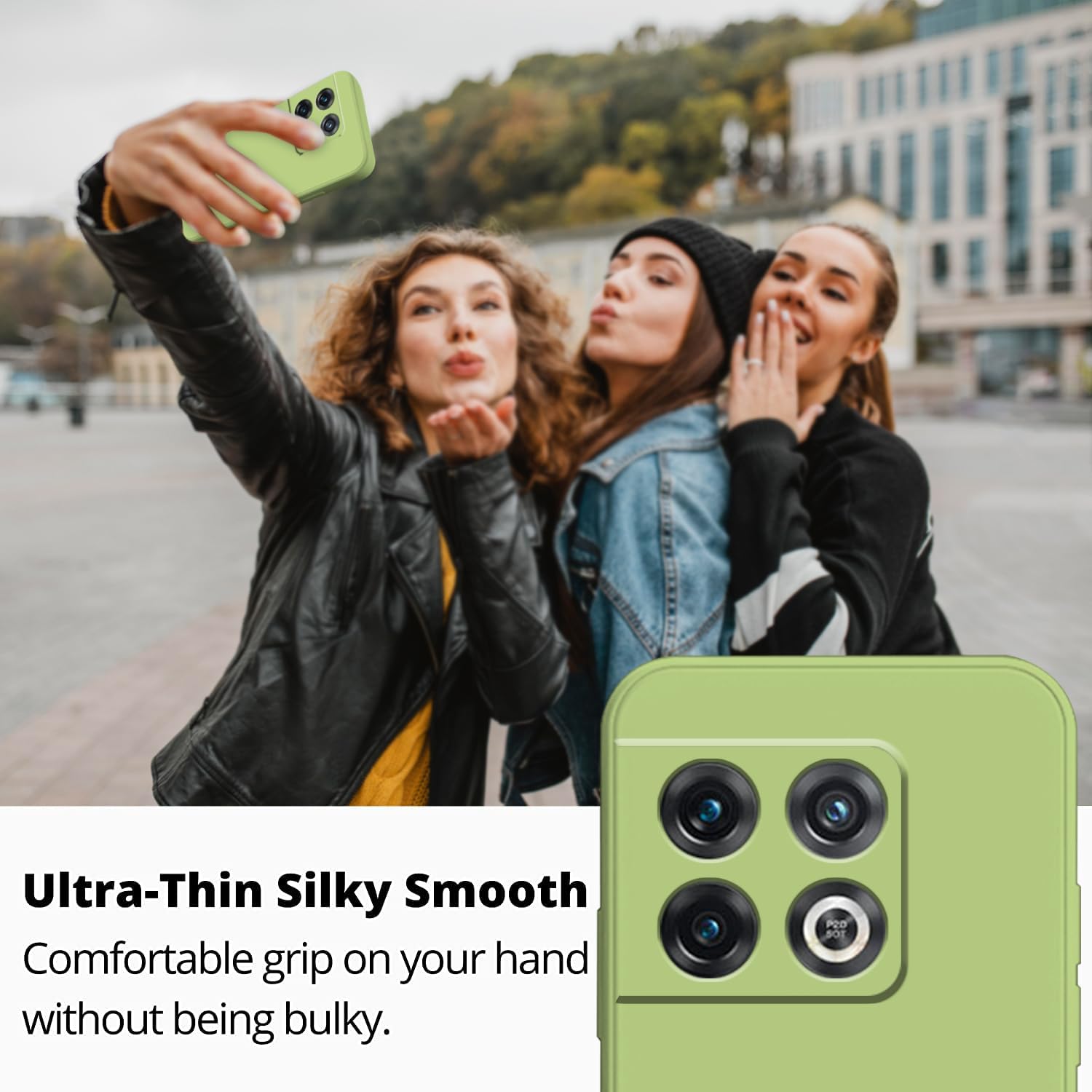 Wousunly Compatible with Oneplus 10 Pro Case Silicone Liquid Pink, Soft Smooth Touch Oneplus 10 Pro Phone Case Silicone Shockproof Thin Cover (Oneplus 10 Pro, Green)  Wousunly   