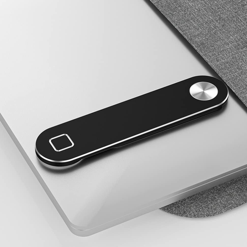 STOBOK Tablet Kickstand Adjustable Laptop Phone Holder Magnetic Aluminum Alloy Laptop Extension Holder Slim Portable Foldable Side Mount Clip Stand for Cell Phone Computer Black Tablet Stand Holder  STOBOK   