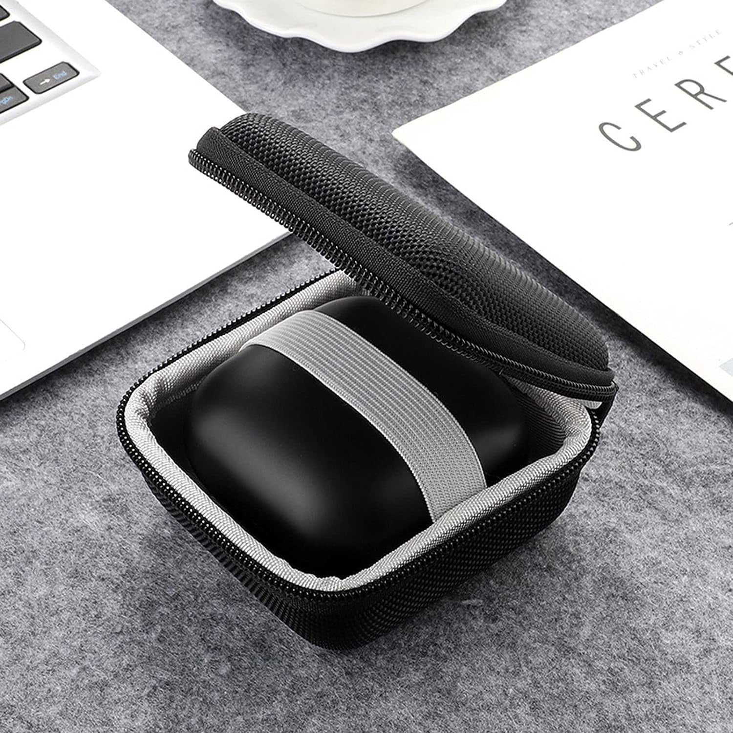 Schicj133Mm Fast Charging Cord Charger - Shockproof Hard EVA Wireless Earphone Storage Pouch Case Compatible with Powerbeats Pro/3 - Black  schicj133mm   