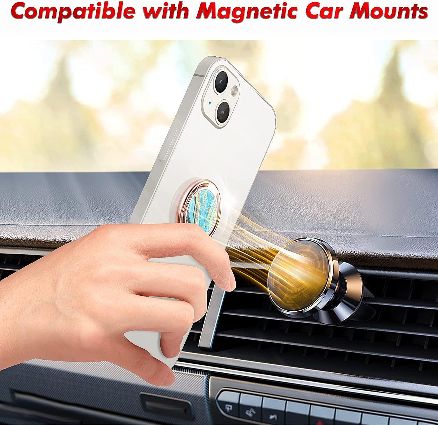 Chvelop Cell Phone Ring Holder, Finger Ring Stand, 360 Degree Rotation Finger Ring Kickstand, Metal Grip for Magnetic Car Mount Compatible with Iphone, Samsung, LG, Sony,Smartphone Accessories (Blue)  Chvelop   